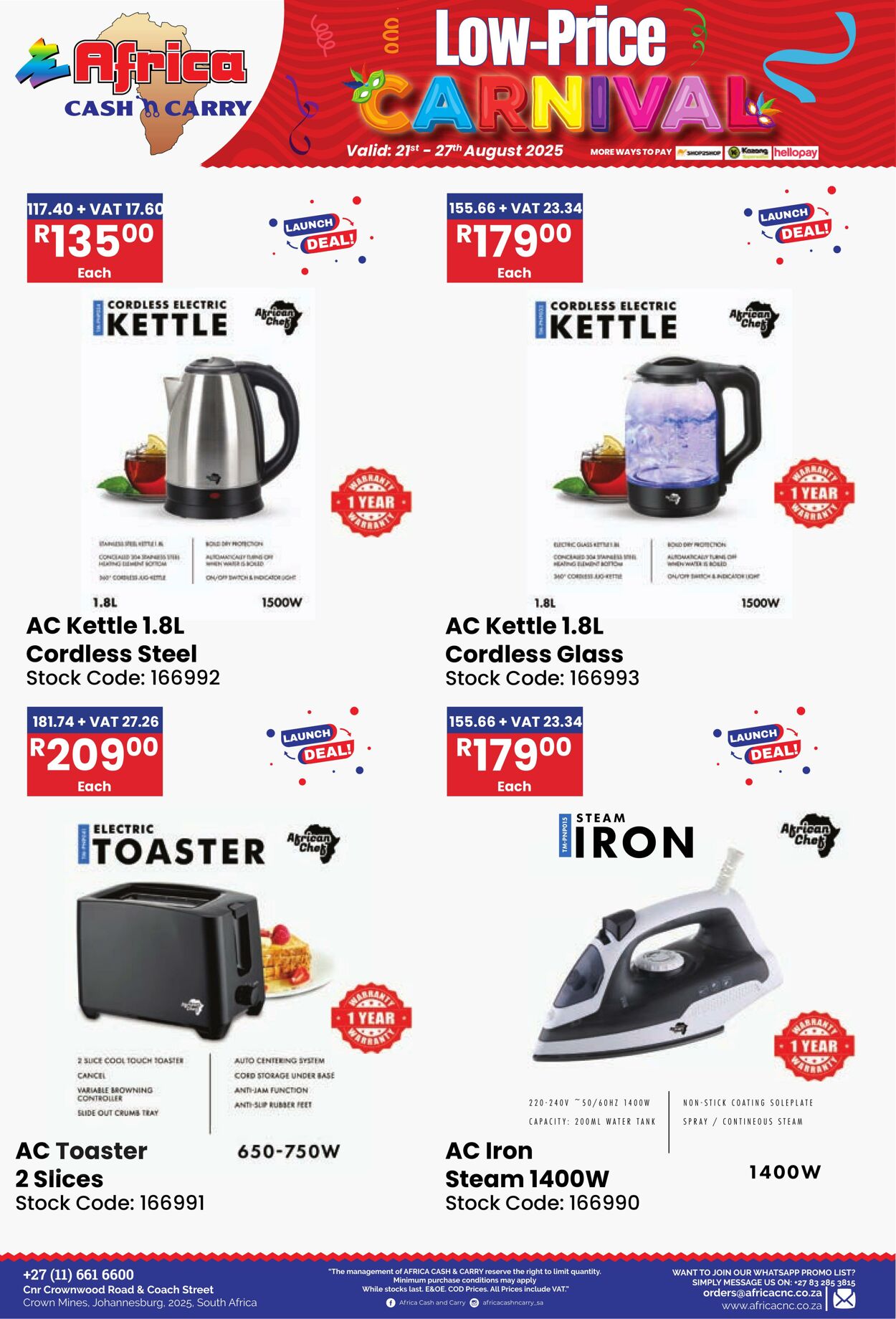Special Africa Cash&Carry 21.08.2025 - 27.08.2025