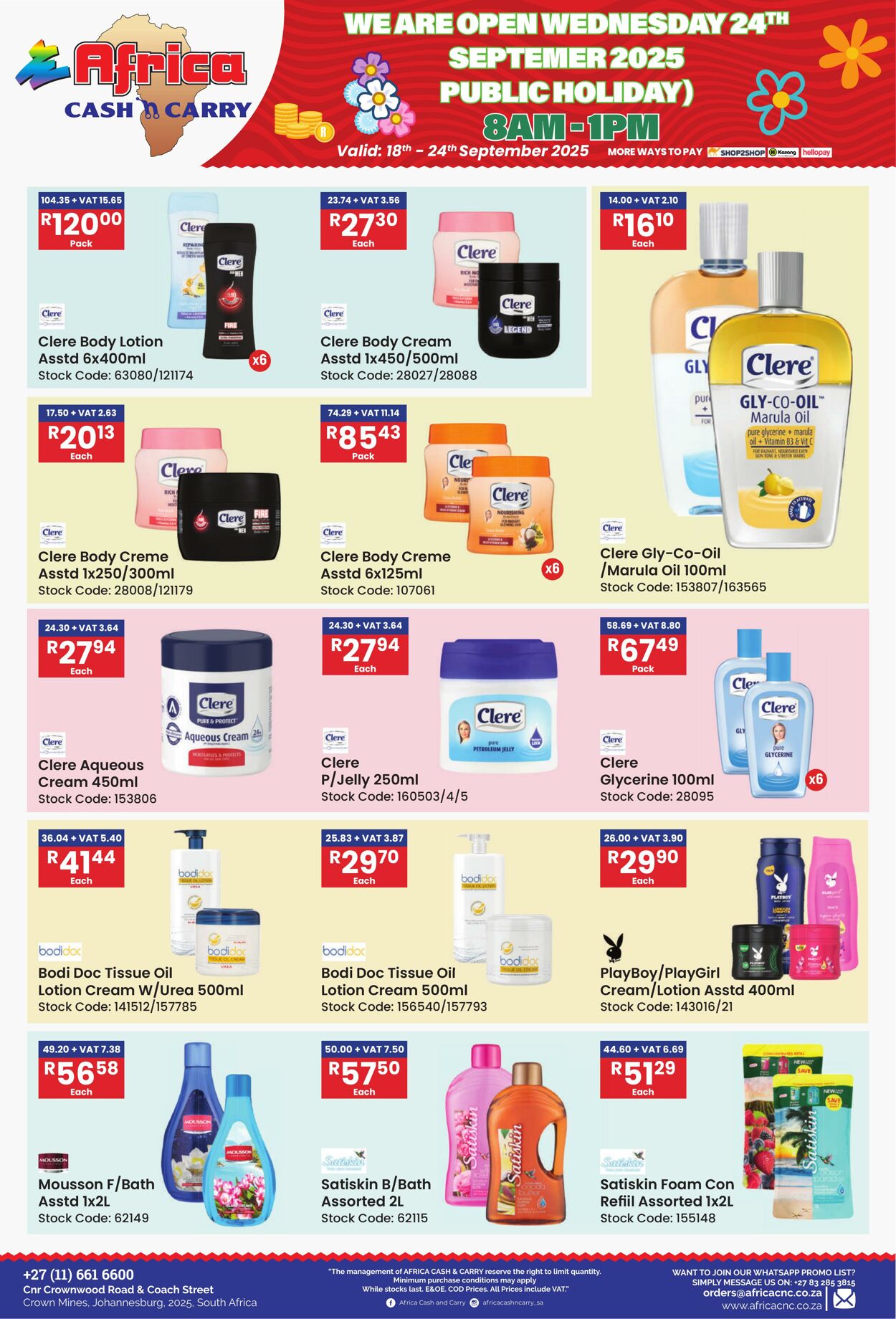 Special Africa Cash&Carry 18.09.2025 - 24.09.2025