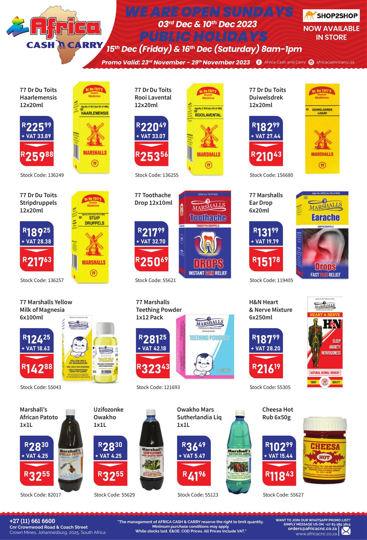 Special Africa Cash&Carry 23.11.2023 - 29.11.2023