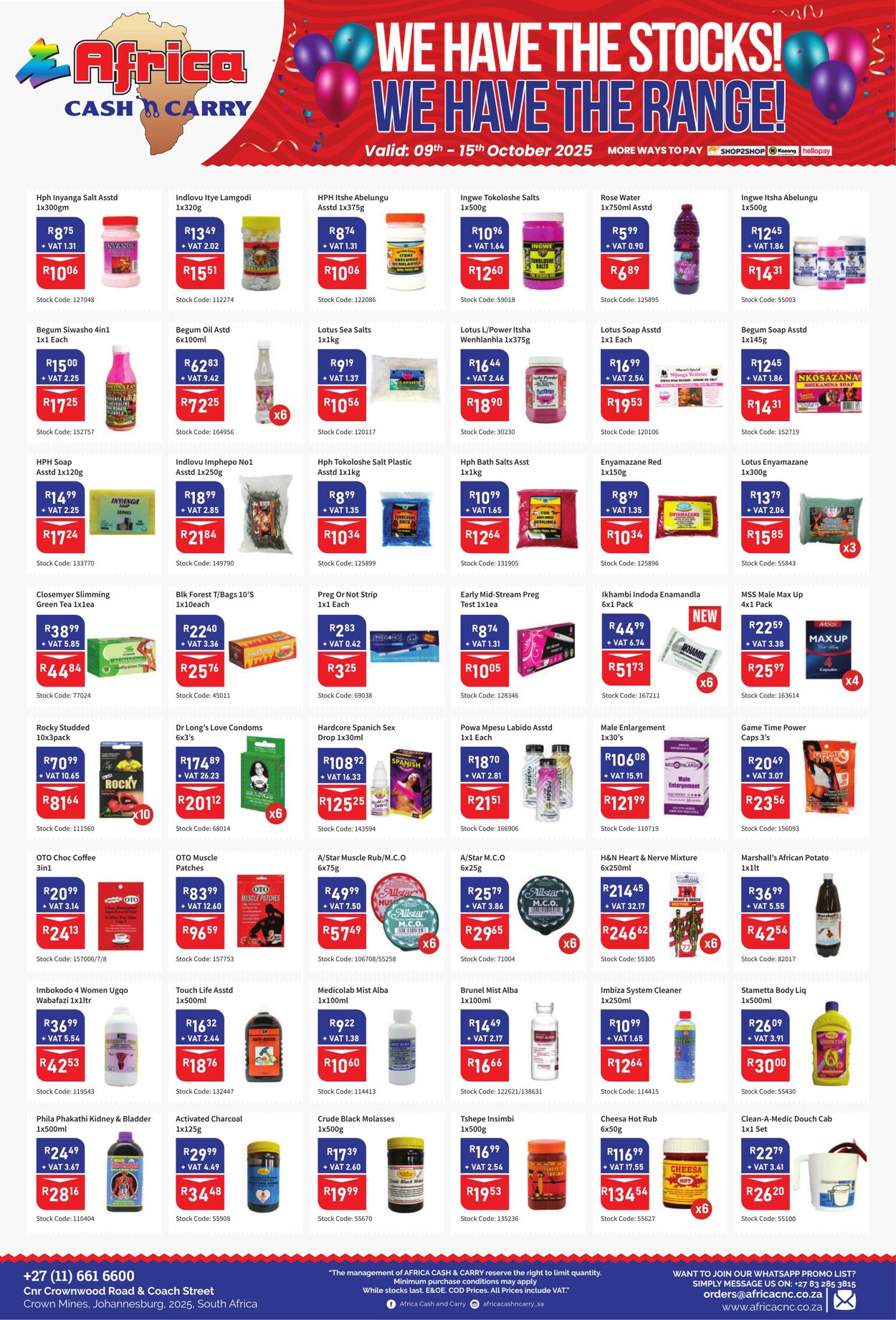 Special Africa Cash&Carry 09.10.2025 - 15.10.2025
