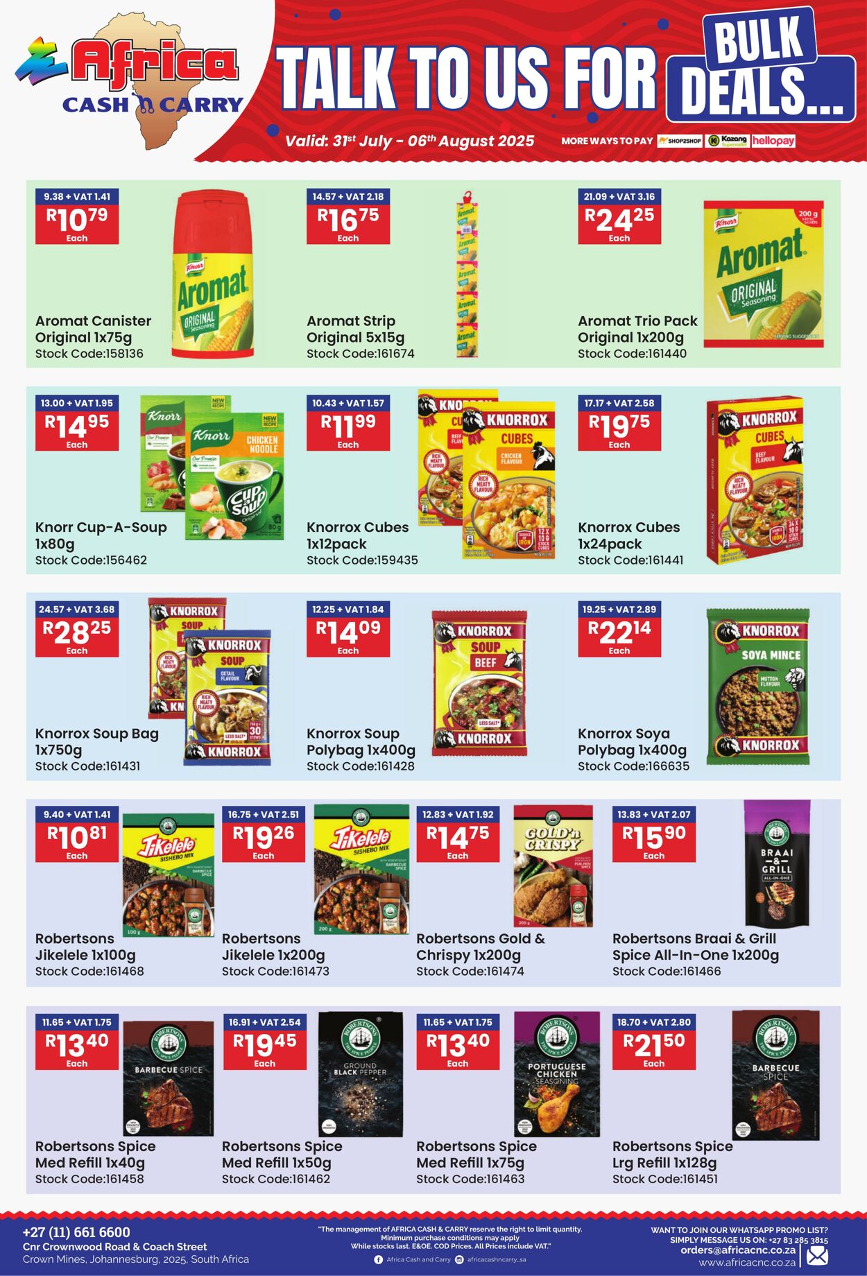 Special Africa Cash&Carry 31.07.2025 - 06.08.2025