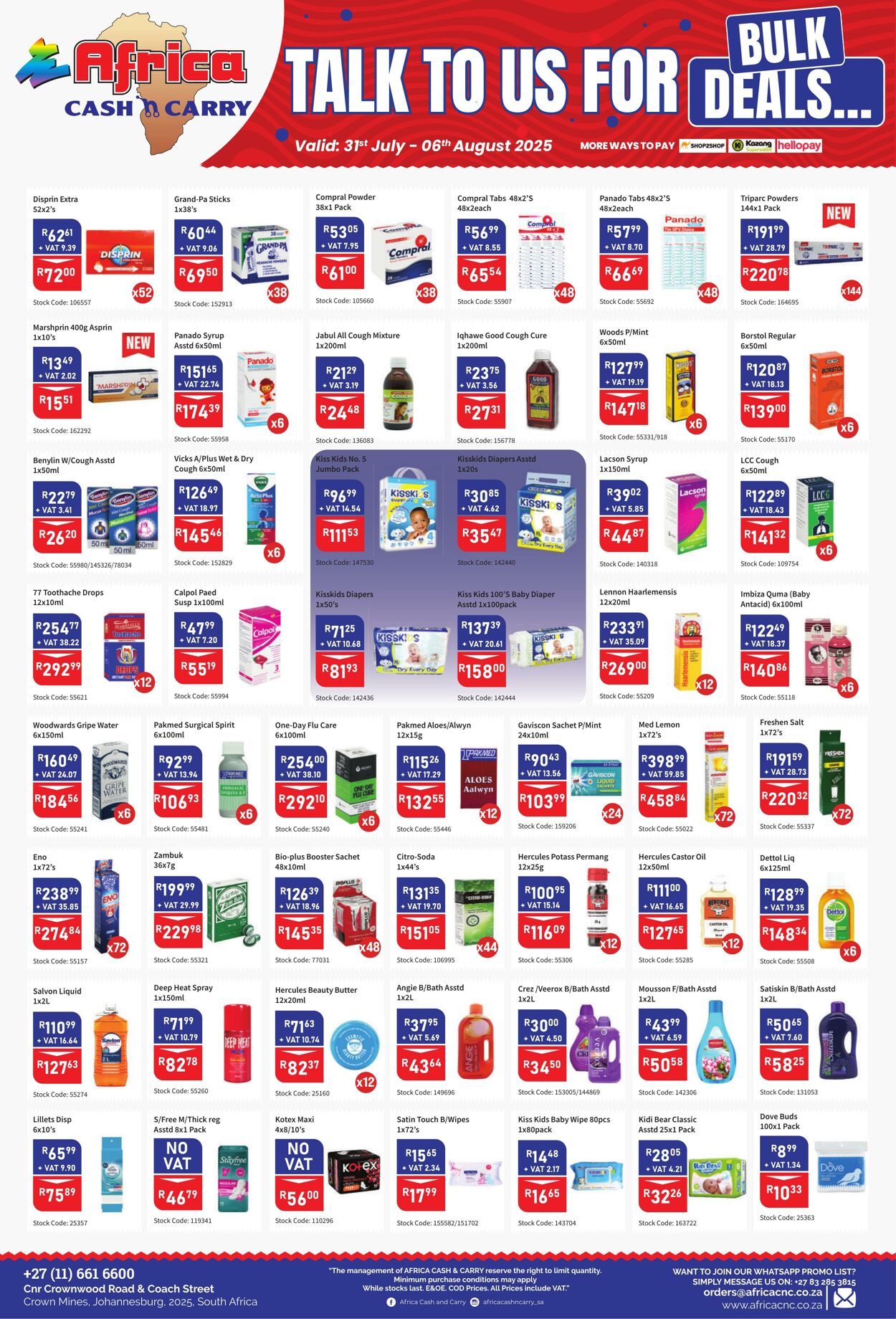 Special Africa Cash&Carry 31.07.2025 - 06.08.2025