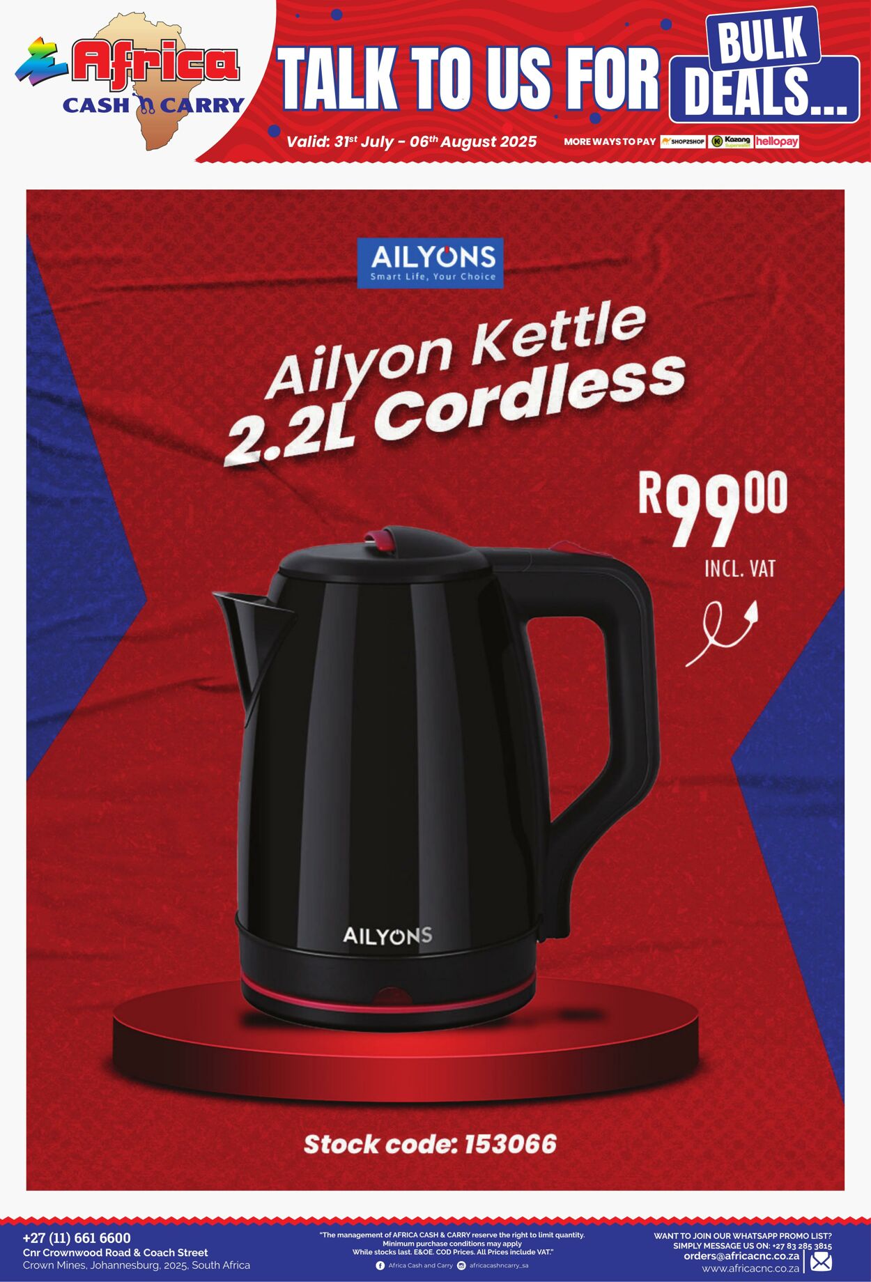 Special Africa Cash&Carry 31.07.2025 - 06.08.2025