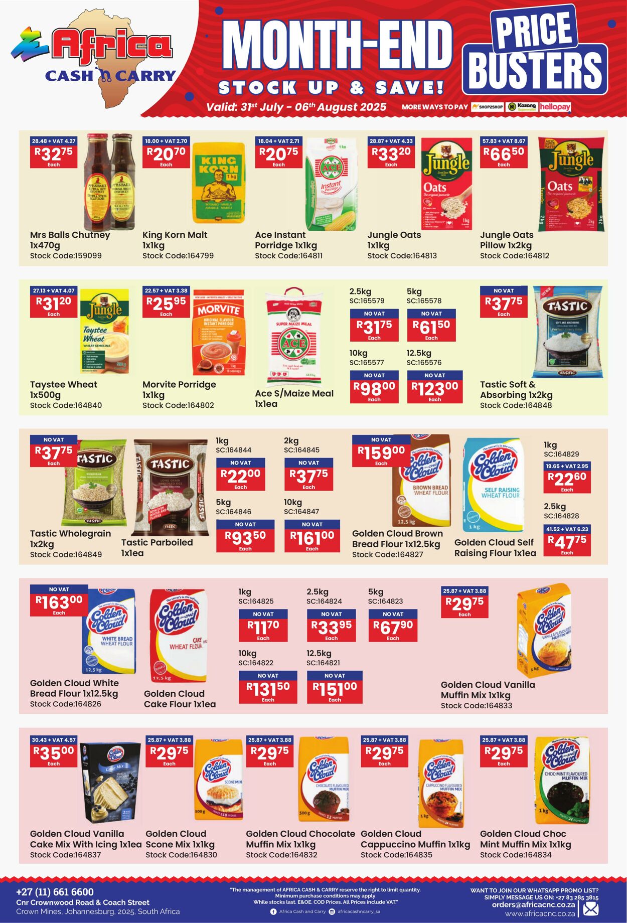 Special Africa Cash&Carry 31.07.2025 - 06.08.2025