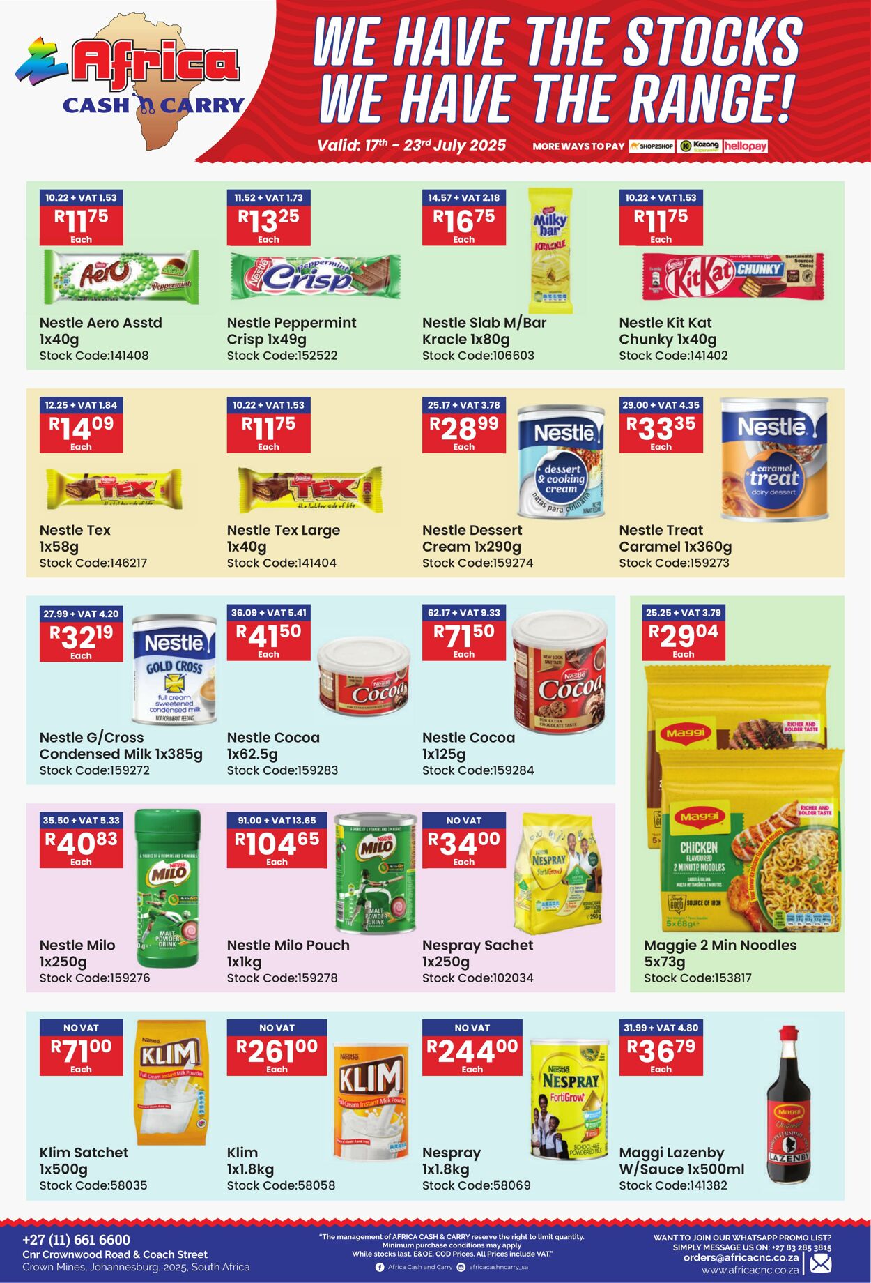 Special Africa Cash&Carry 17.07.2025 - 23.07.2025