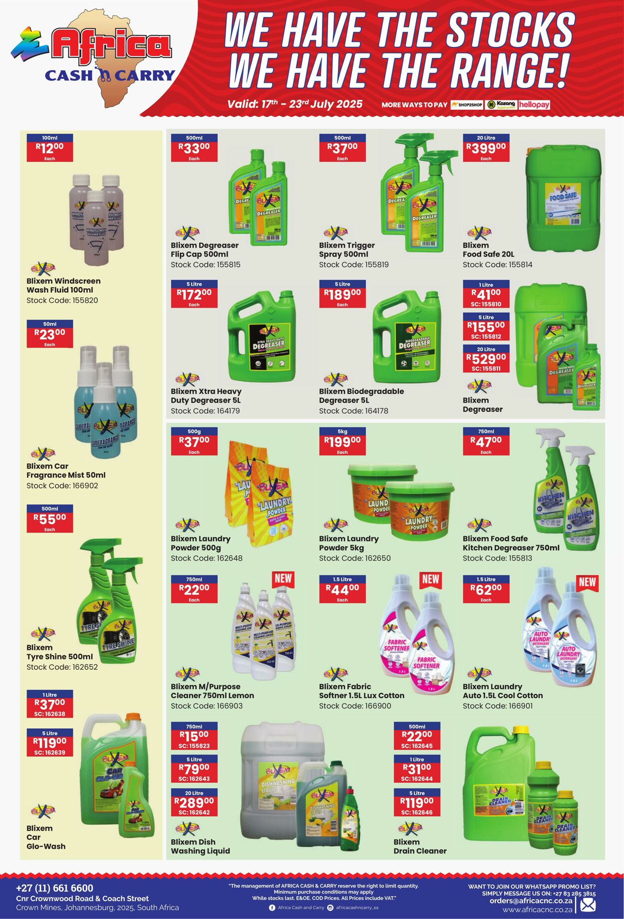 Special Africa Cash&Carry 17.07.2025 - 23.07.2025