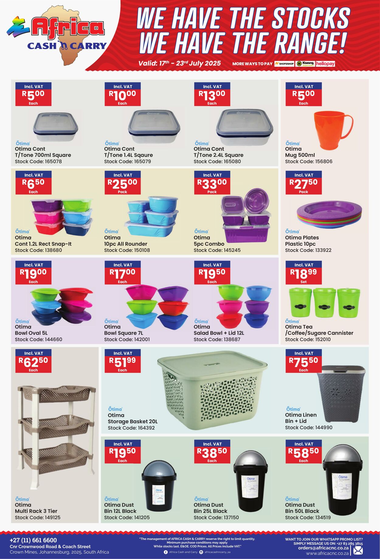 Special Africa Cash&Carry 17.07.2025 - 23.07.2025