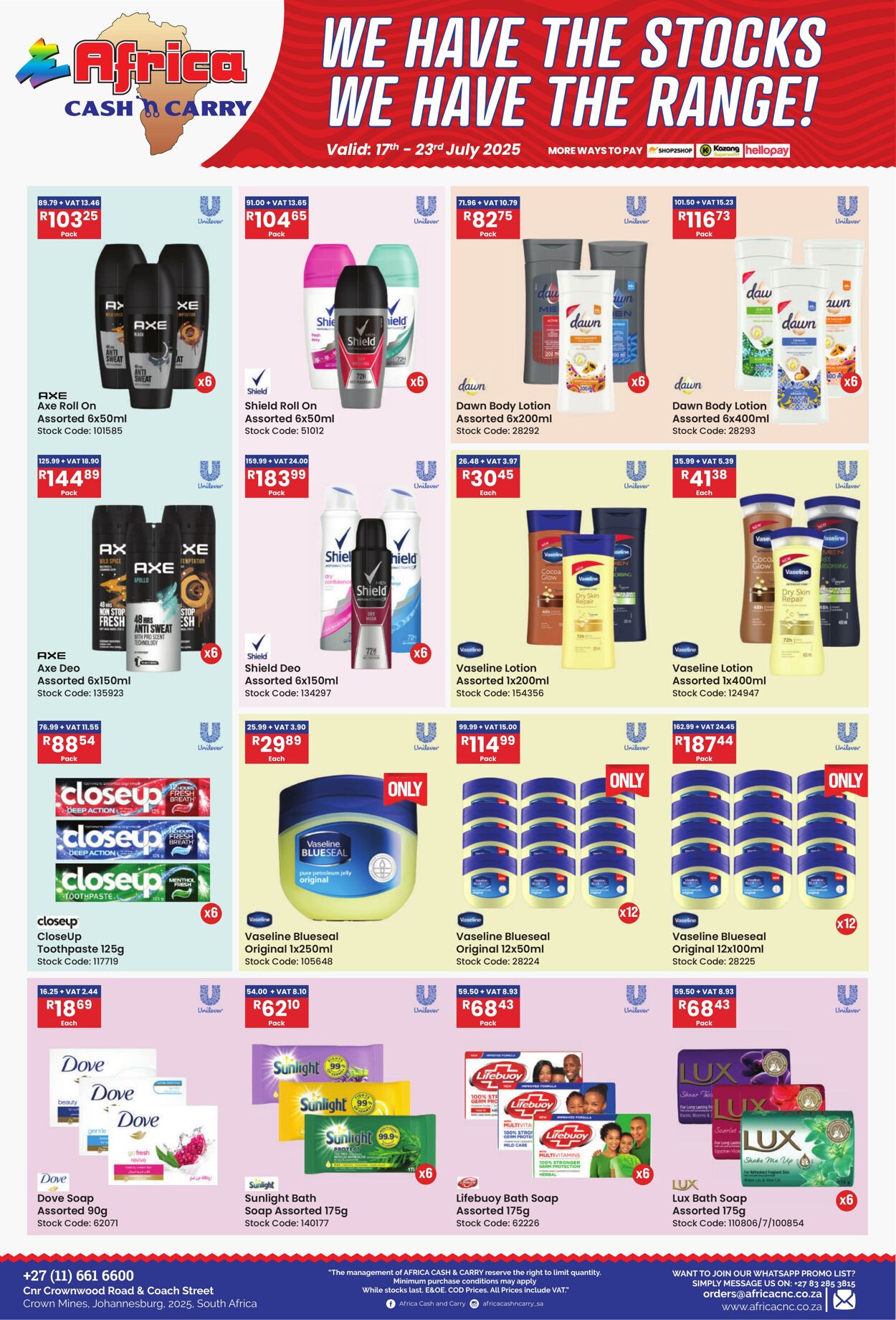 Special Africa Cash&Carry 17.07.2025 - 23.07.2025
