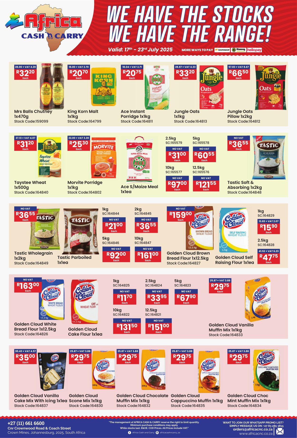 Special Africa Cash&Carry 17.07.2025 - 23.07.2025