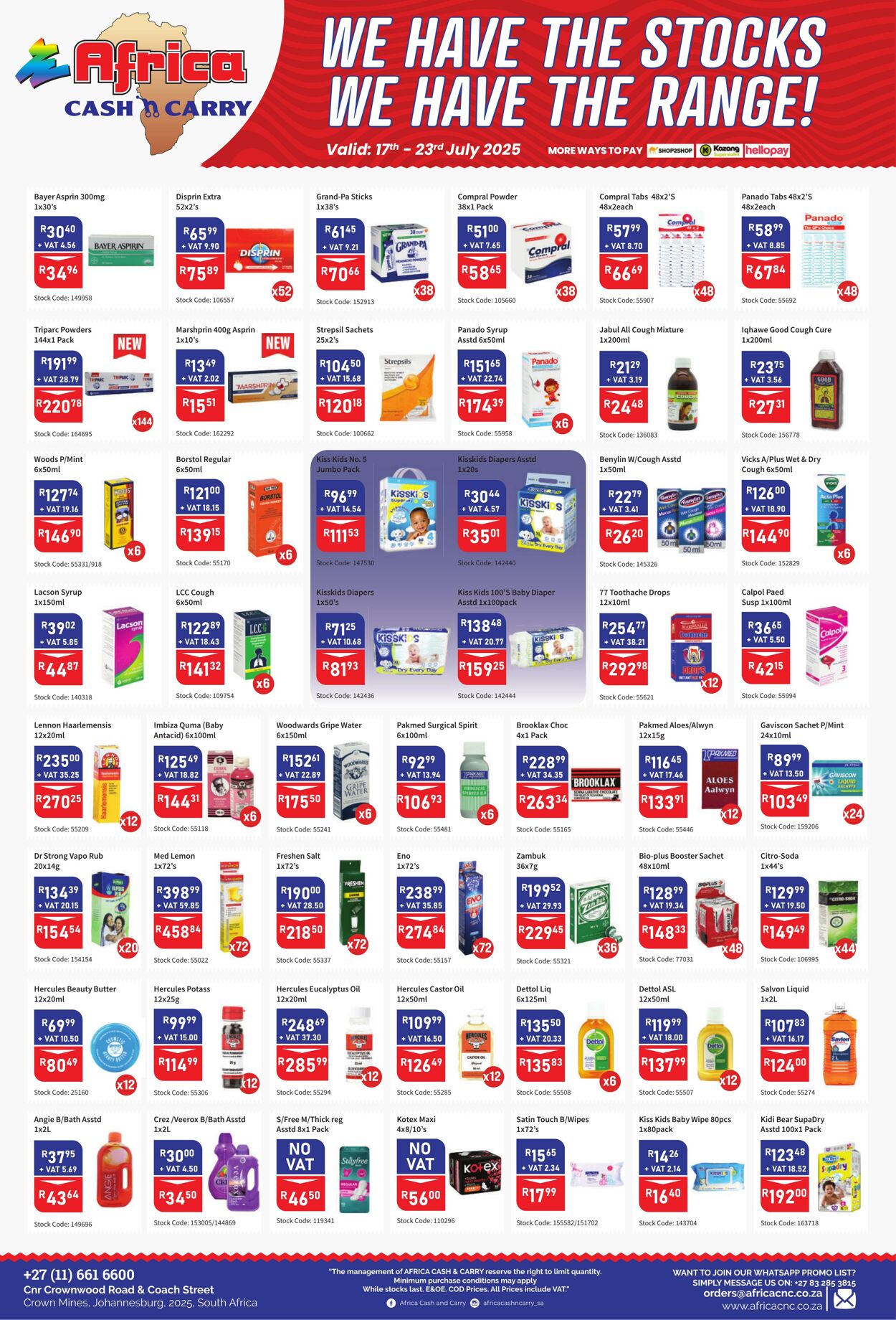 Special Africa Cash&Carry 17.07.2025 - 23.07.2025