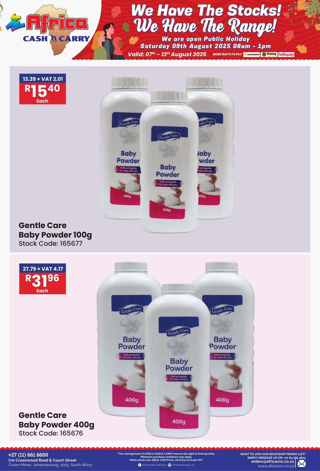 Special Africa Cash&Carry 07.08.2025 - 13.08.2025
