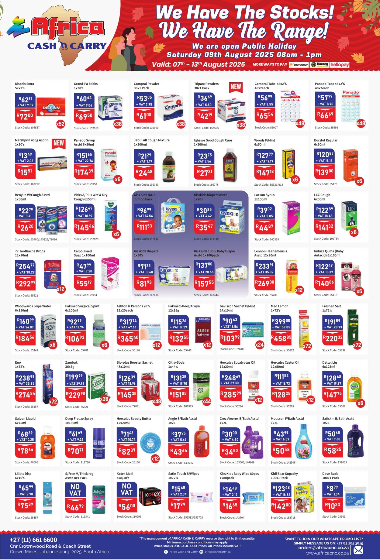 Special Africa Cash&Carry 07.08.2025 - 13.08.2025
