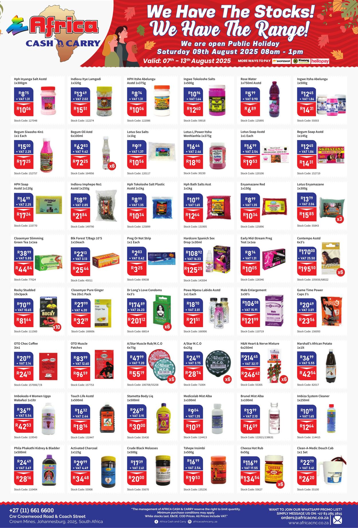 Special Africa Cash&Carry 07.08.2025 - 13.08.2025