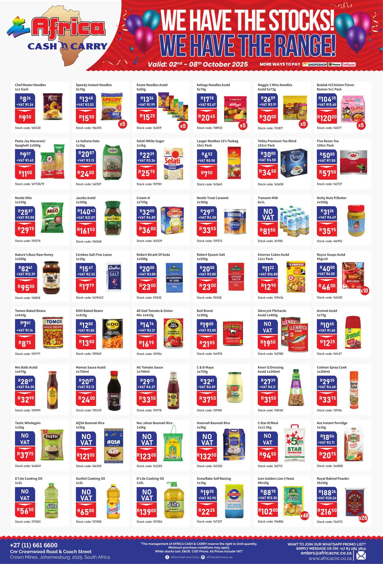 Special Africa Cash&Carry 02.10.2025 - 08.10.2025