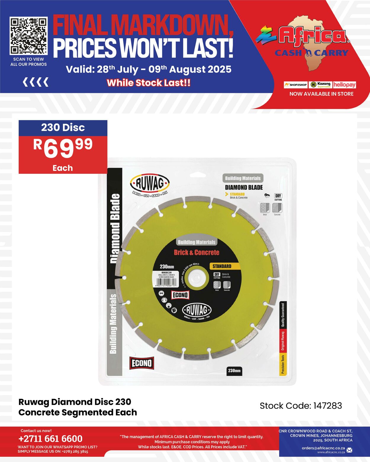 Special Africa Cash&Carry 28.07.2025 - 09.08.2025