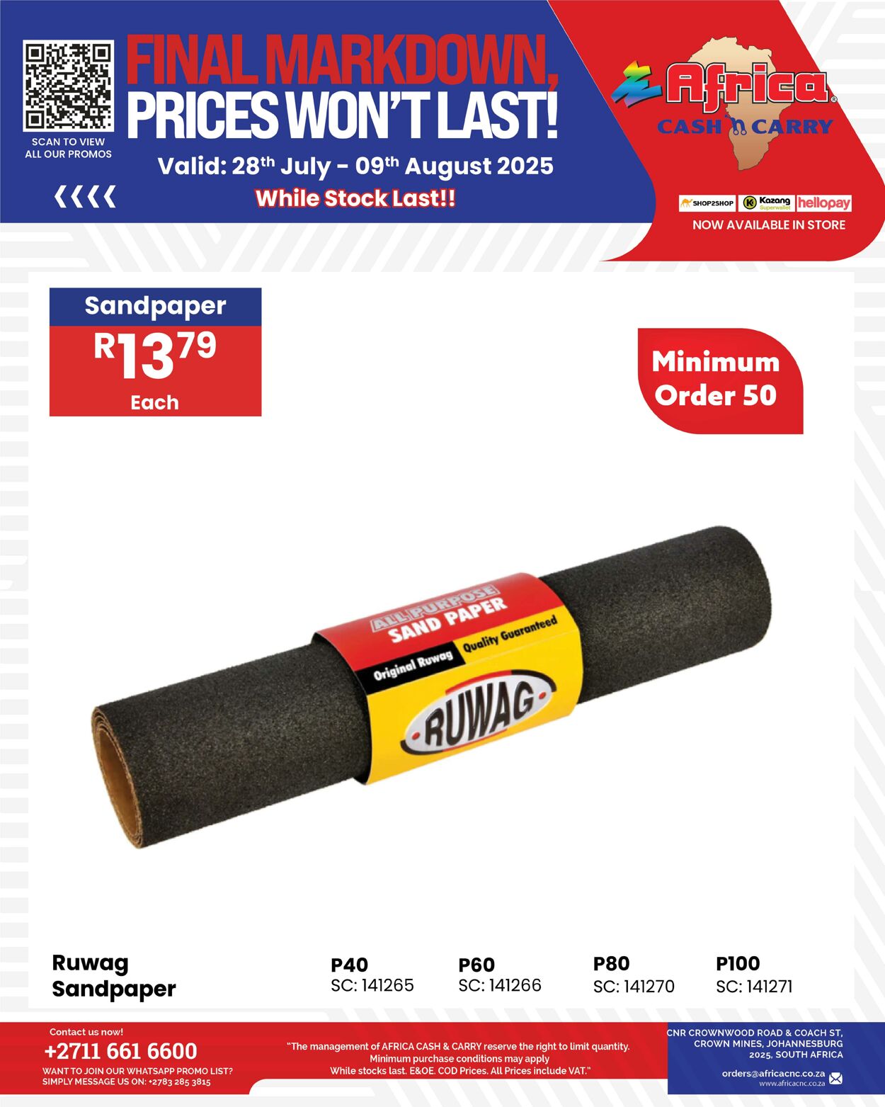 Special Africa Cash&Carry 28.07.2025 - 09.08.2025