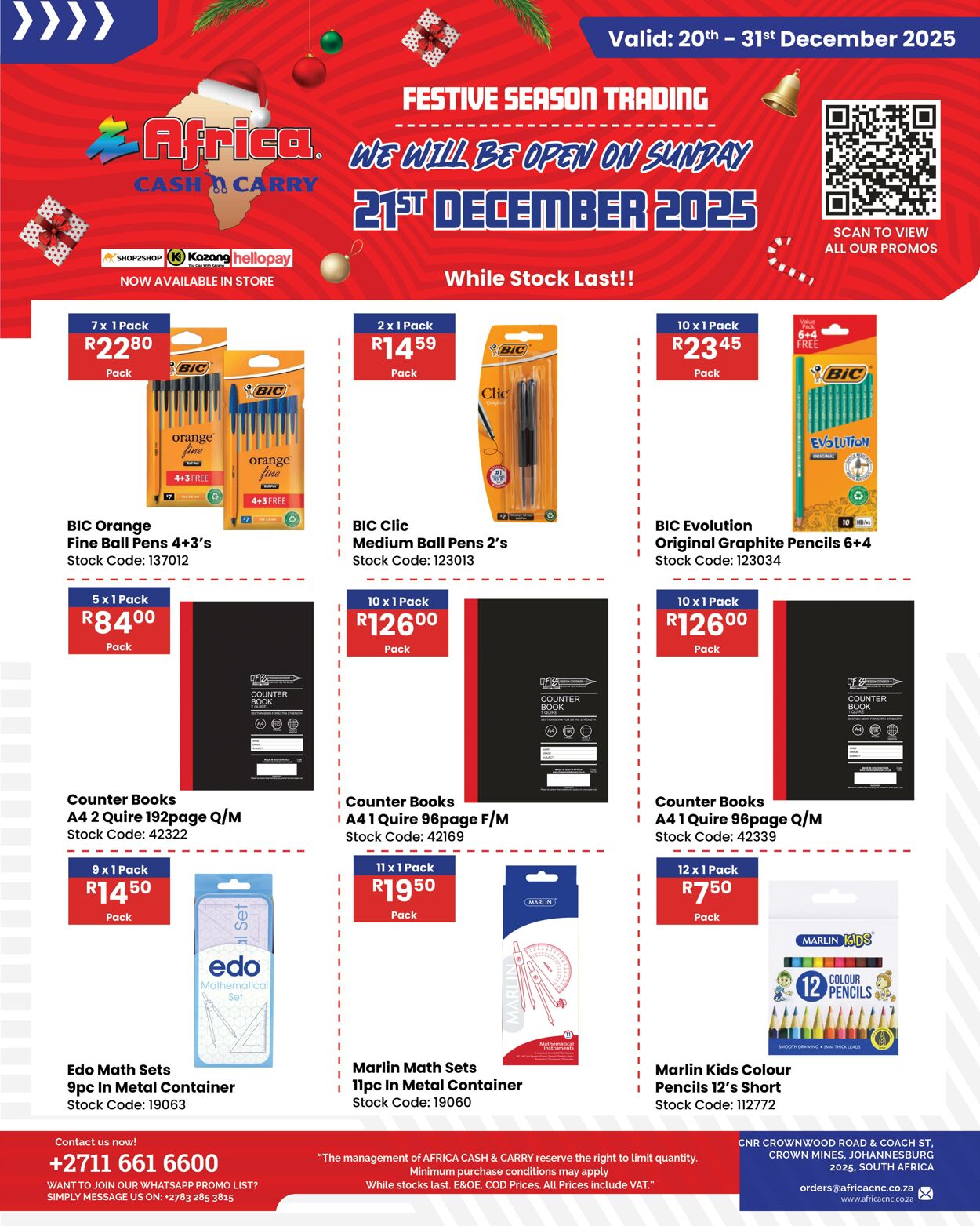 Special Africa Cash&Carry 20.12.2025 - 31.12.2025