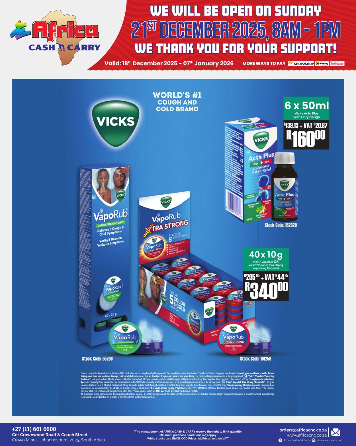 Special Africa Cash&Carry 18.12.2025 - 07.01.2026