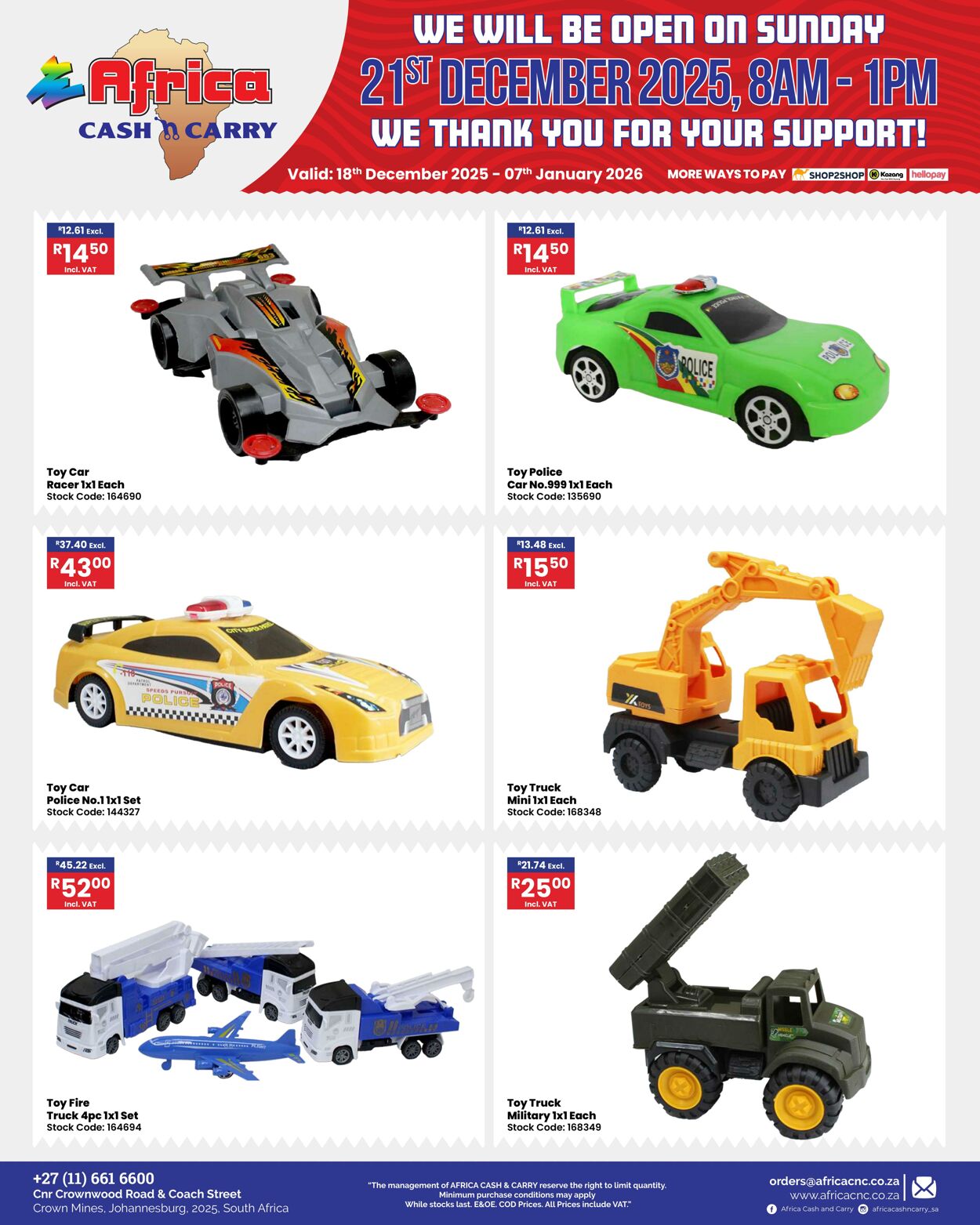 Special Africa Cash&Carry 18.12.2025 - 07.01.2026