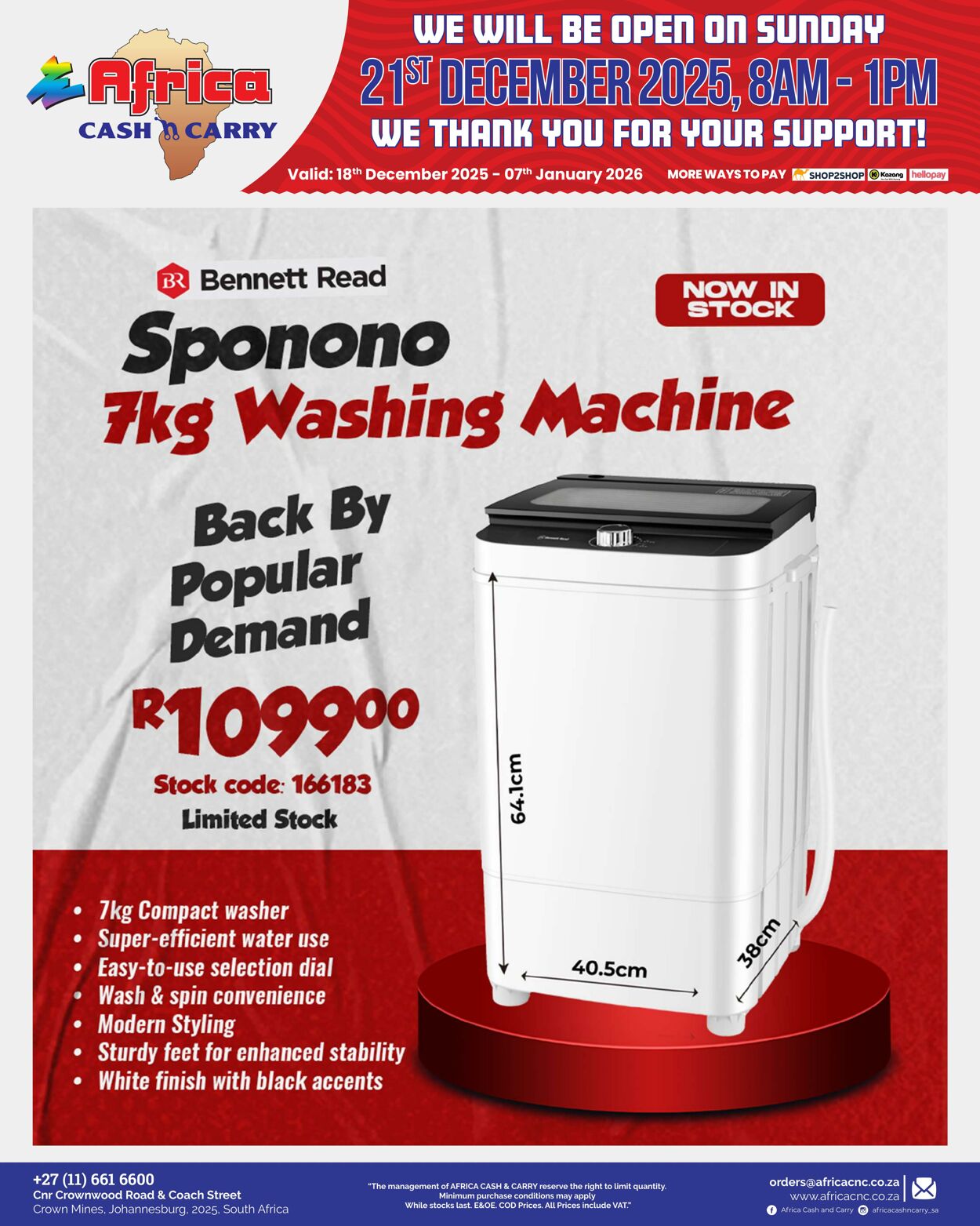 Special Africa Cash&Carry 18.12.2025 - 07.01.2026