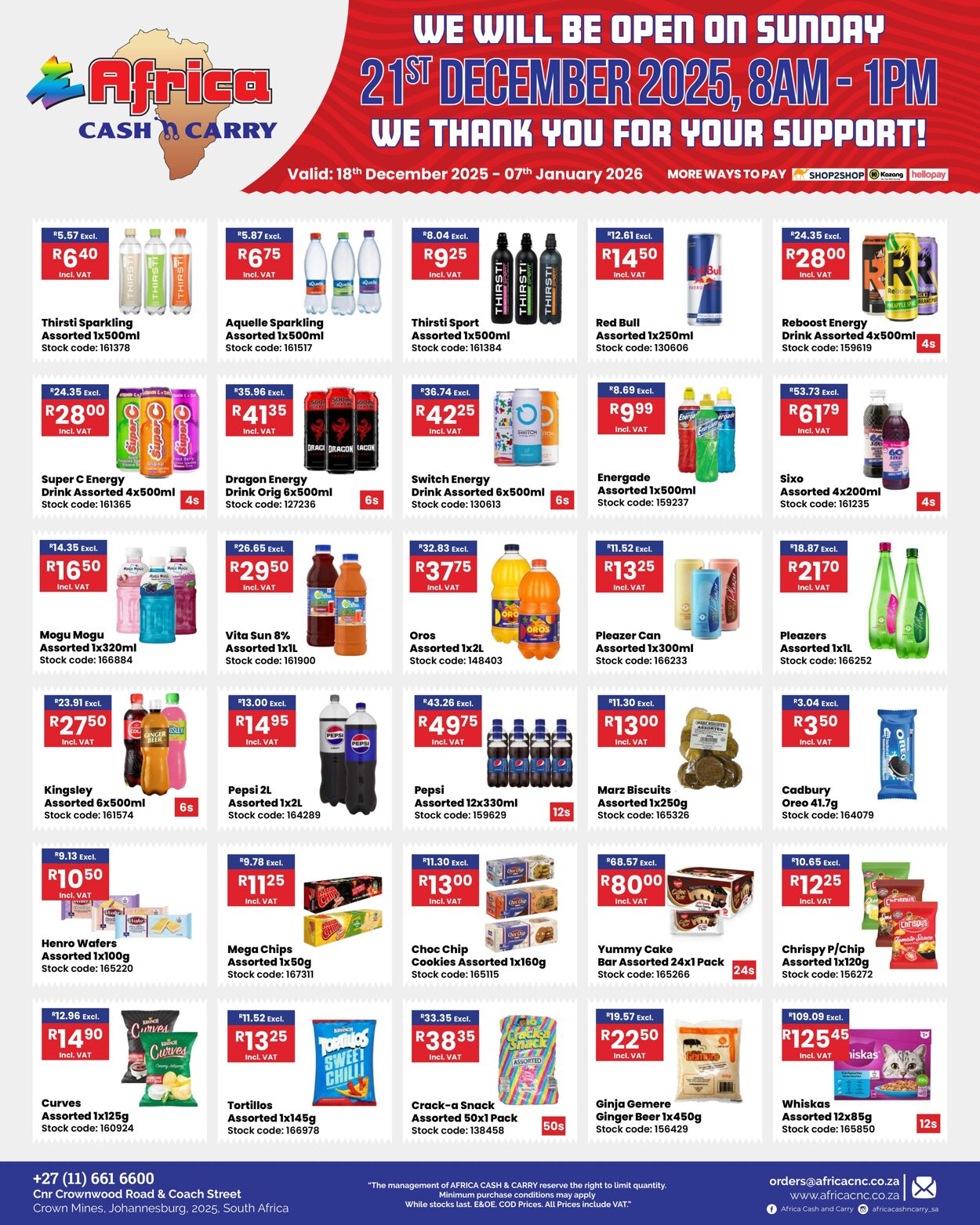 Special Africa Cash&Carry 18.12.2025 - 07.01.2026