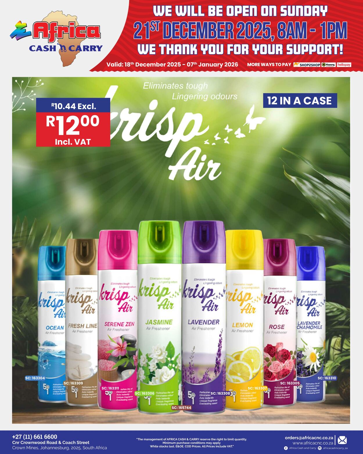 Special Africa Cash&Carry 18.12.2025 - 07.01.2026