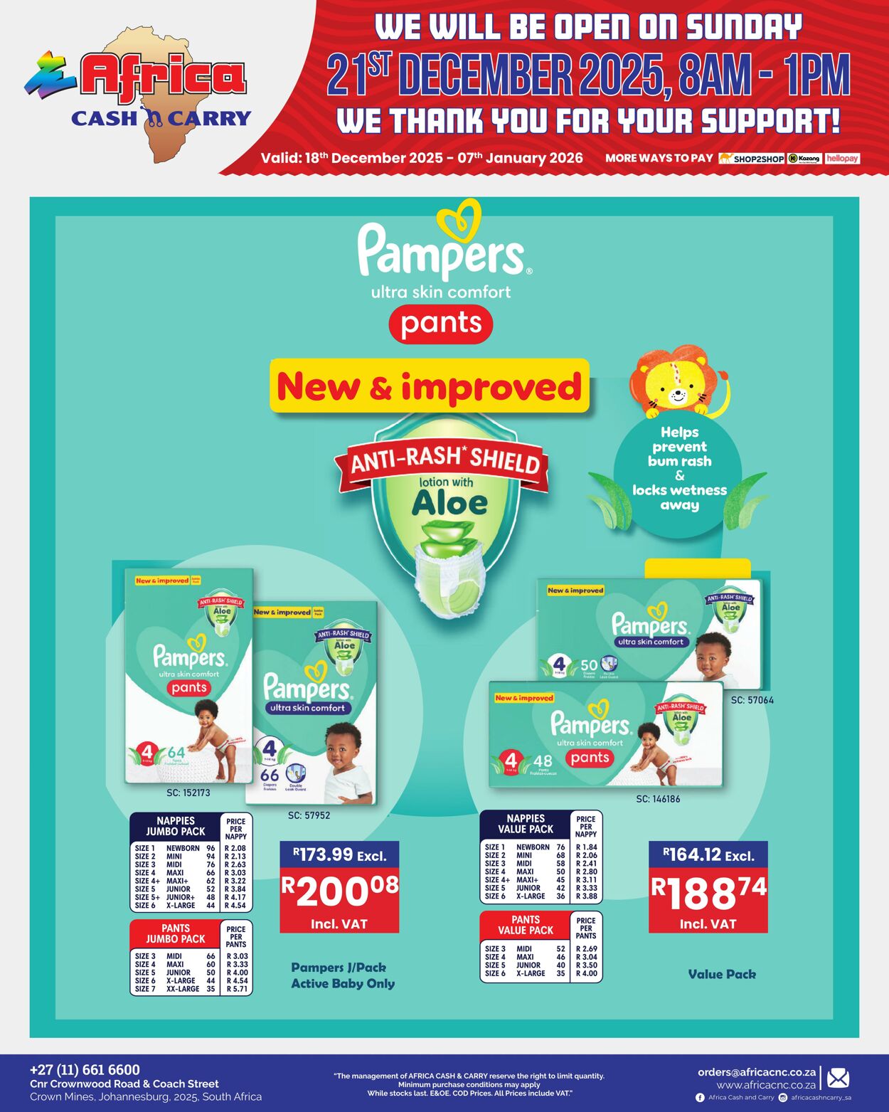 Special Africa Cash&Carry 18.12.2025 - 07.01.2026
