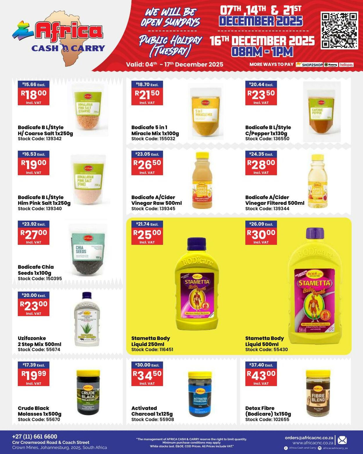 Special Africa Cash&Carry 04.12.2025 - 17.12.2025