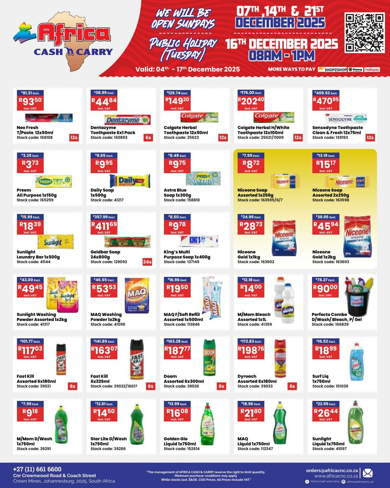 Special Africa Cash&Carry 04.12.2025 - 17.12.2025
