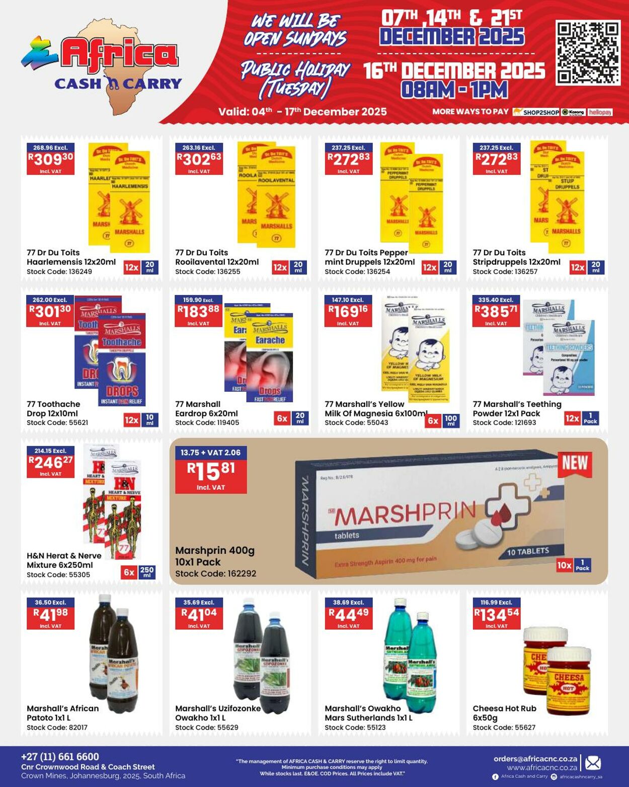 Special Africa Cash&Carry 04.12.2025 - 17.12.2025