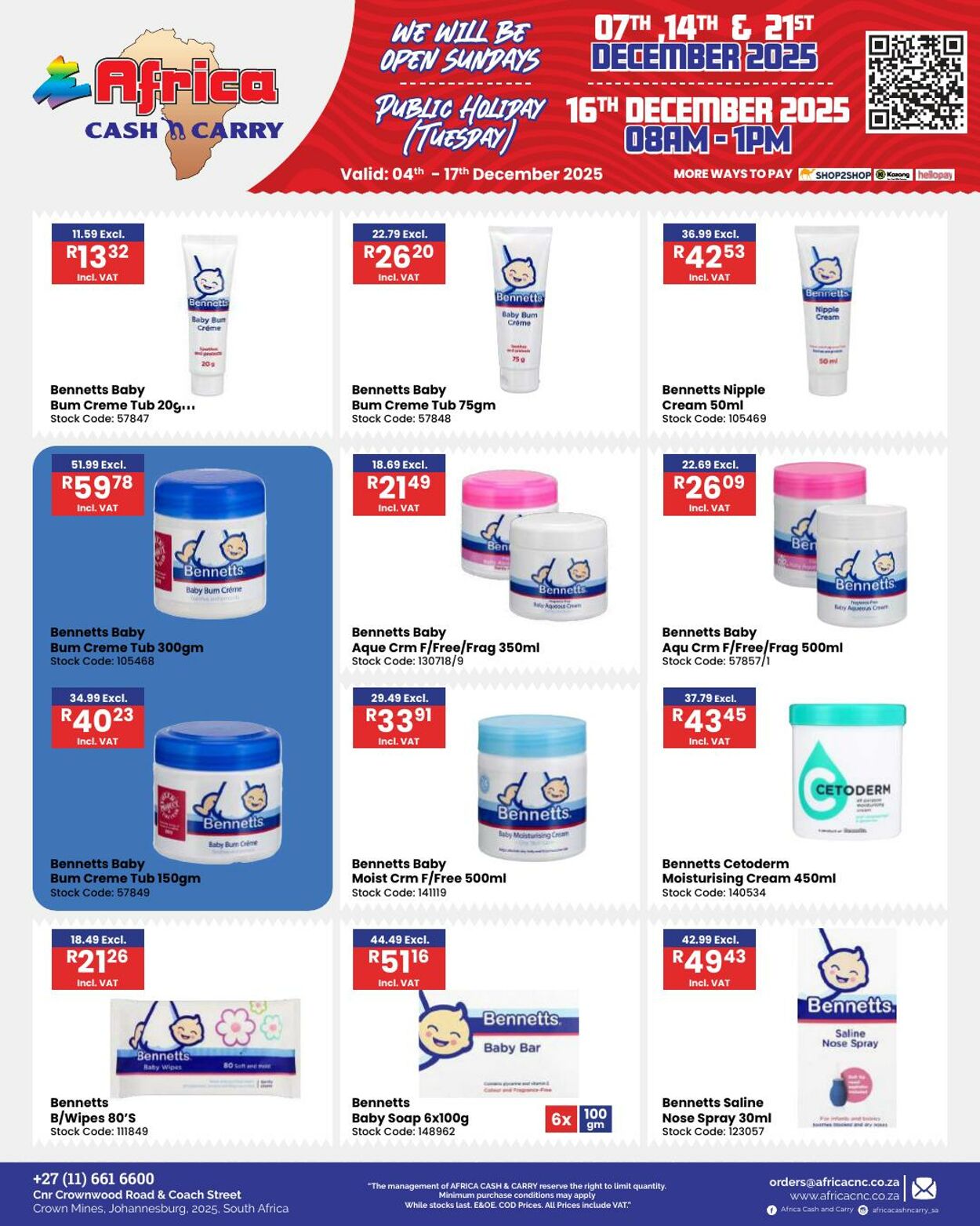 Special Africa Cash&Carry 04.12.2025 - 17.12.2025