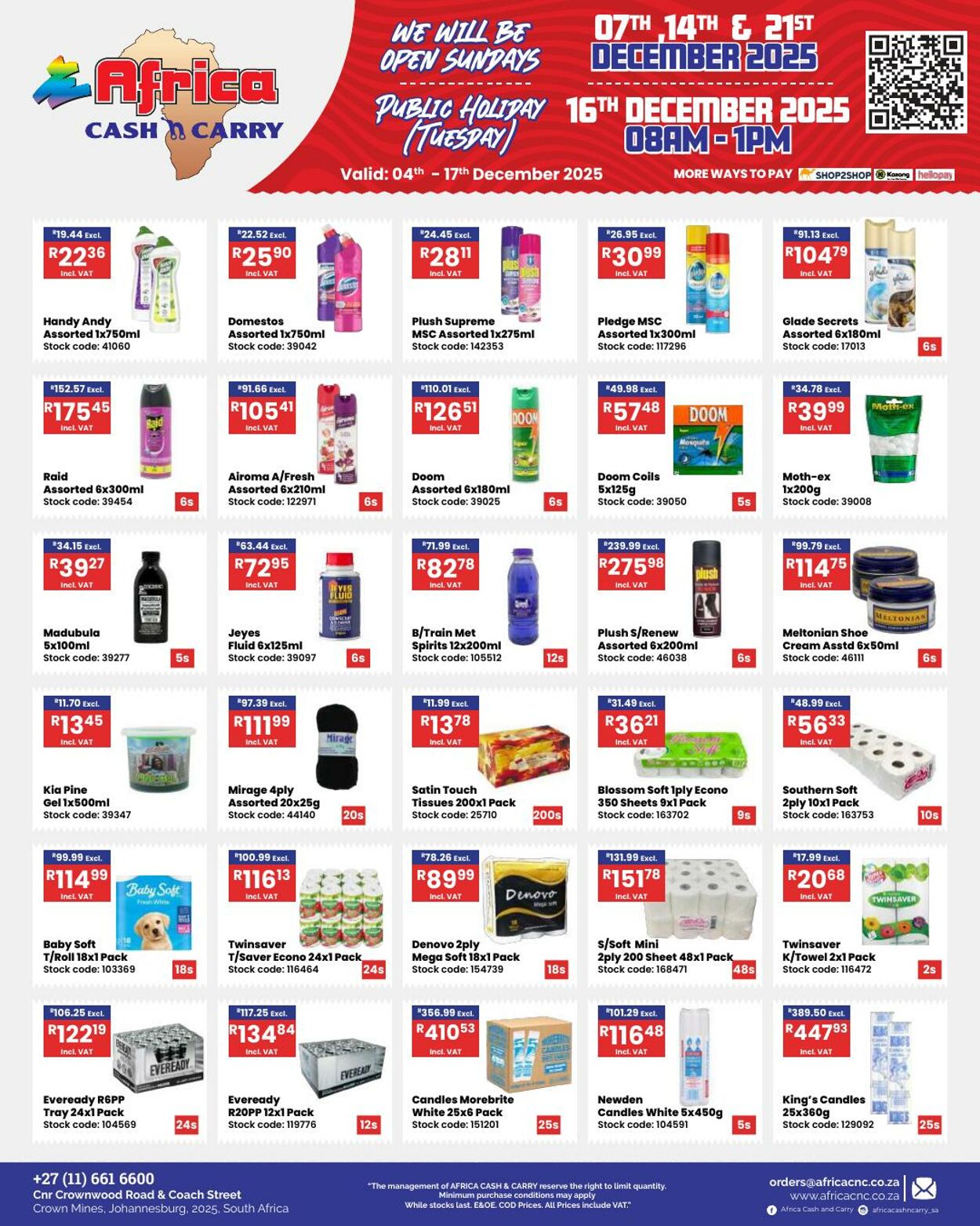 Special Africa Cash&Carry 04.12.2025 - 17.12.2025
