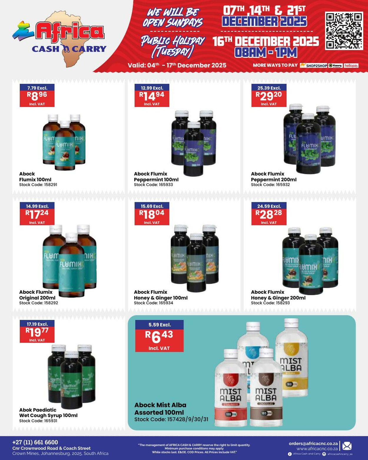Special Africa Cash&Carry 04.12.2025 - 17.12.2025