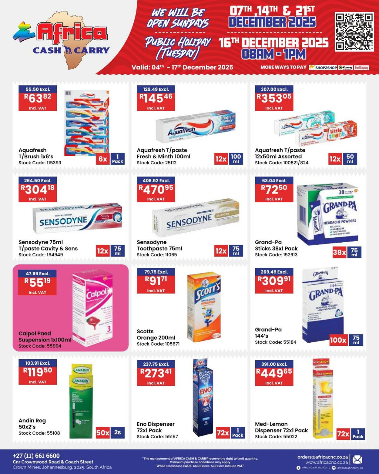 Special Africa Cash&Carry 04.12.2025 - 17.12.2025