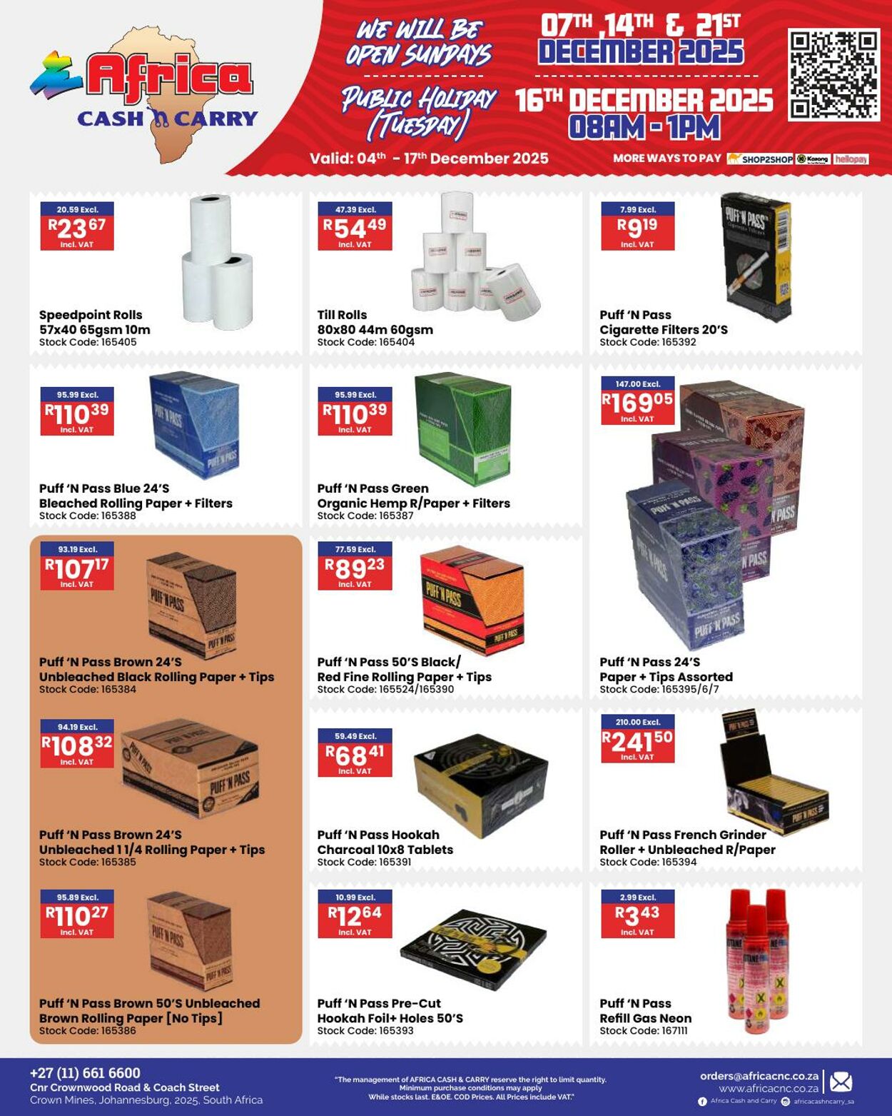 Special Africa Cash&Carry 04.12.2025 - 17.12.2025