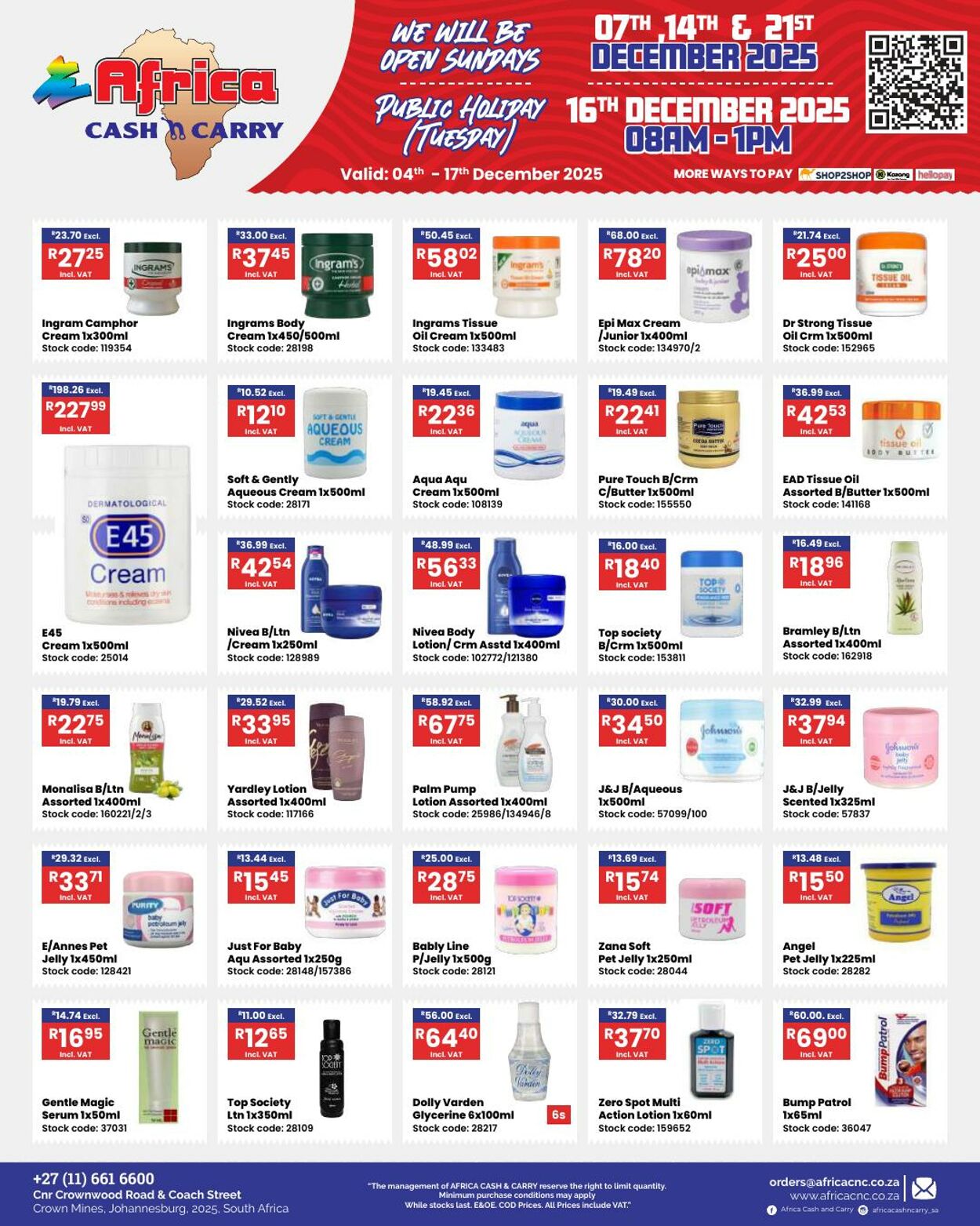 Special Africa Cash&Carry 04.12.2025 - 17.12.2025