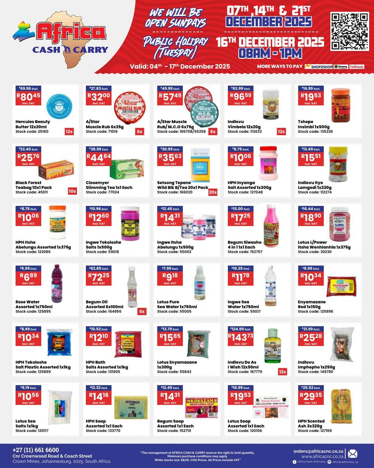 Special Africa Cash&Carry 04.12.2025 - 17.12.2025