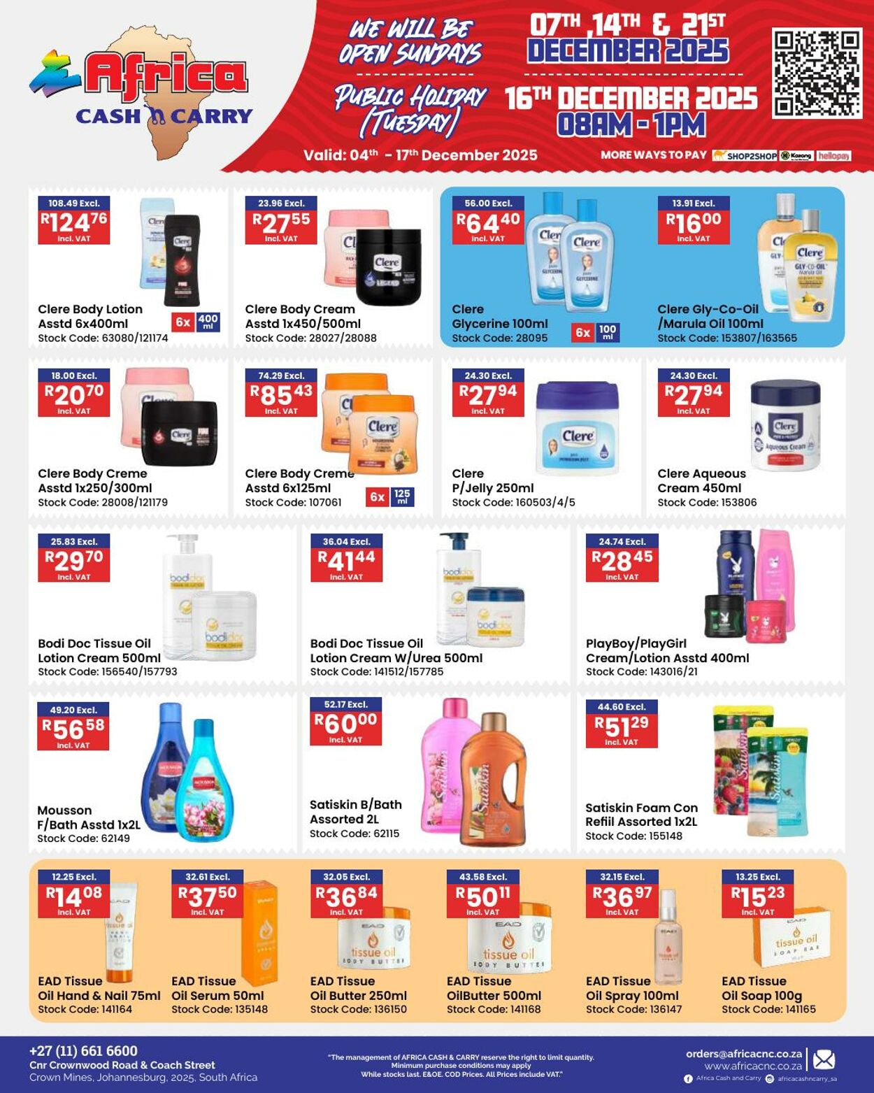 Special Africa Cash&Carry 04.12.2025 - 17.12.2025