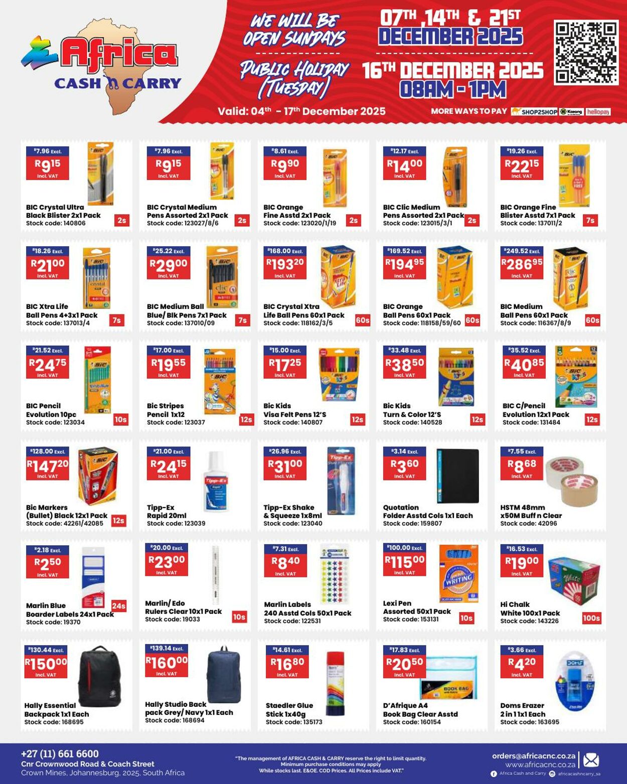 Special Africa Cash&Carry 04.12.2025 - 17.12.2025