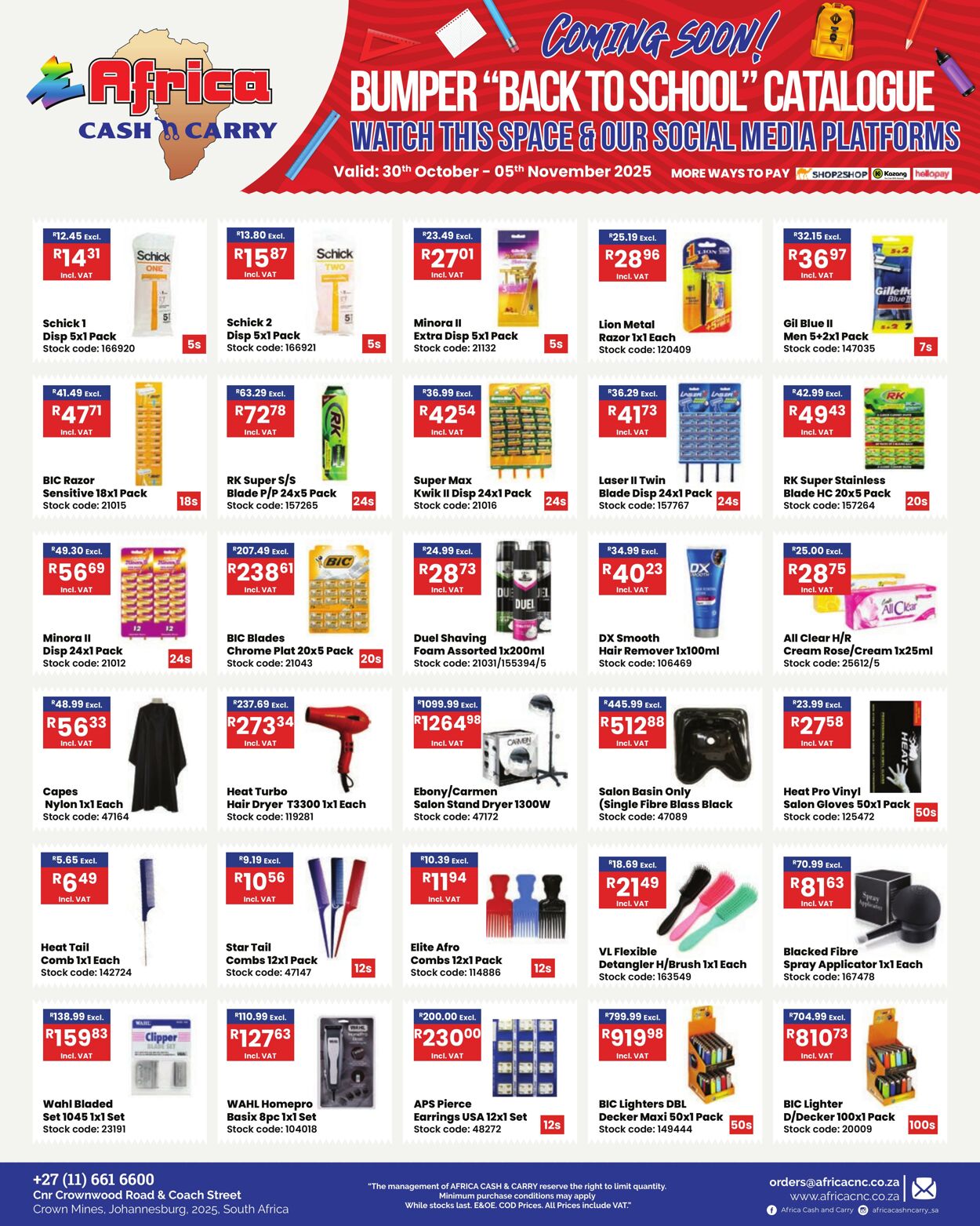 Special Africa Cash&Carry 30.10.2025 - 05.11.2025