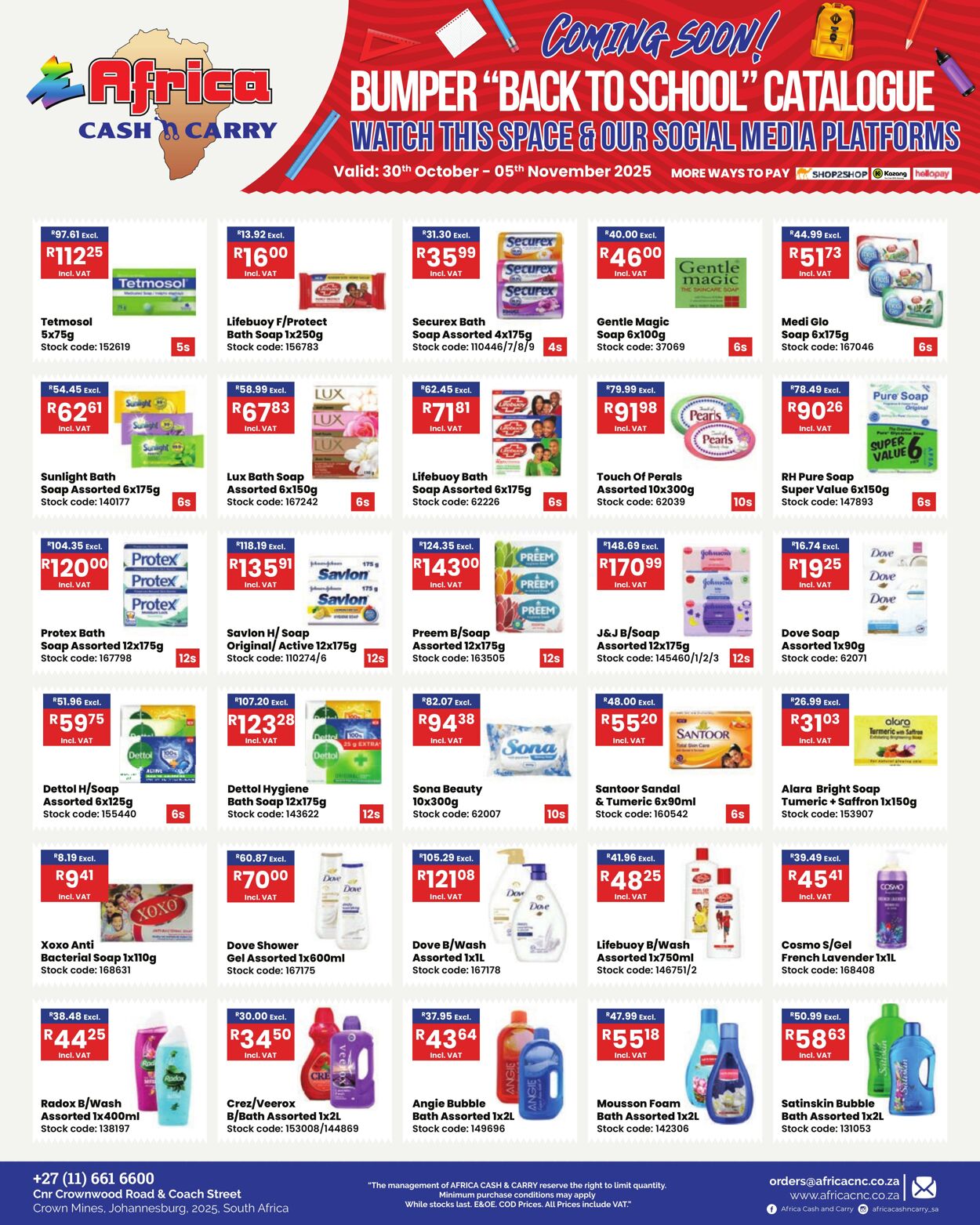 Special Africa Cash&Carry 30.10.2025 - 05.11.2025