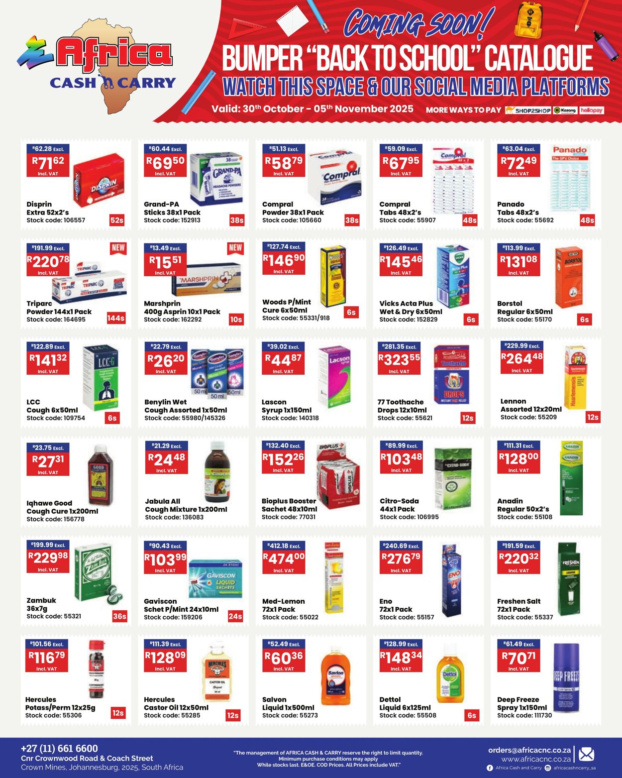 Special Africa Cash&Carry 30.10.2025 - 05.11.2025