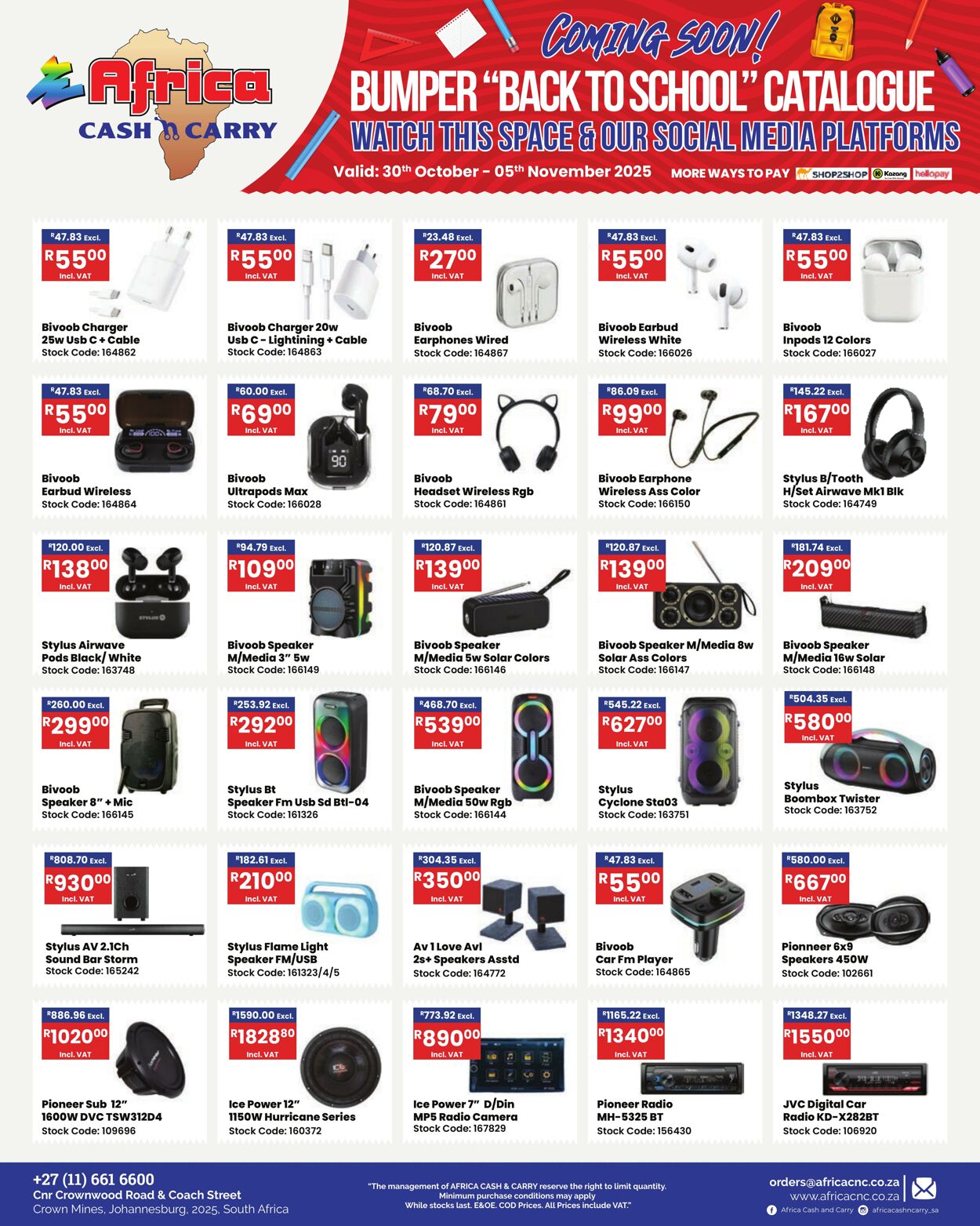 Special Africa Cash&Carry 30.10.2025 - 05.11.2025