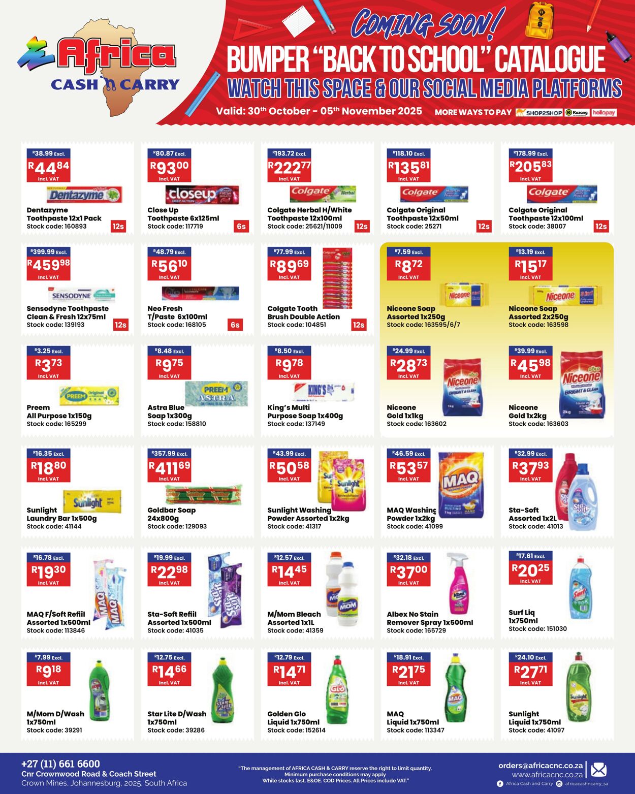 Special Africa Cash&Carry 30.10.2025 - 05.11.2025