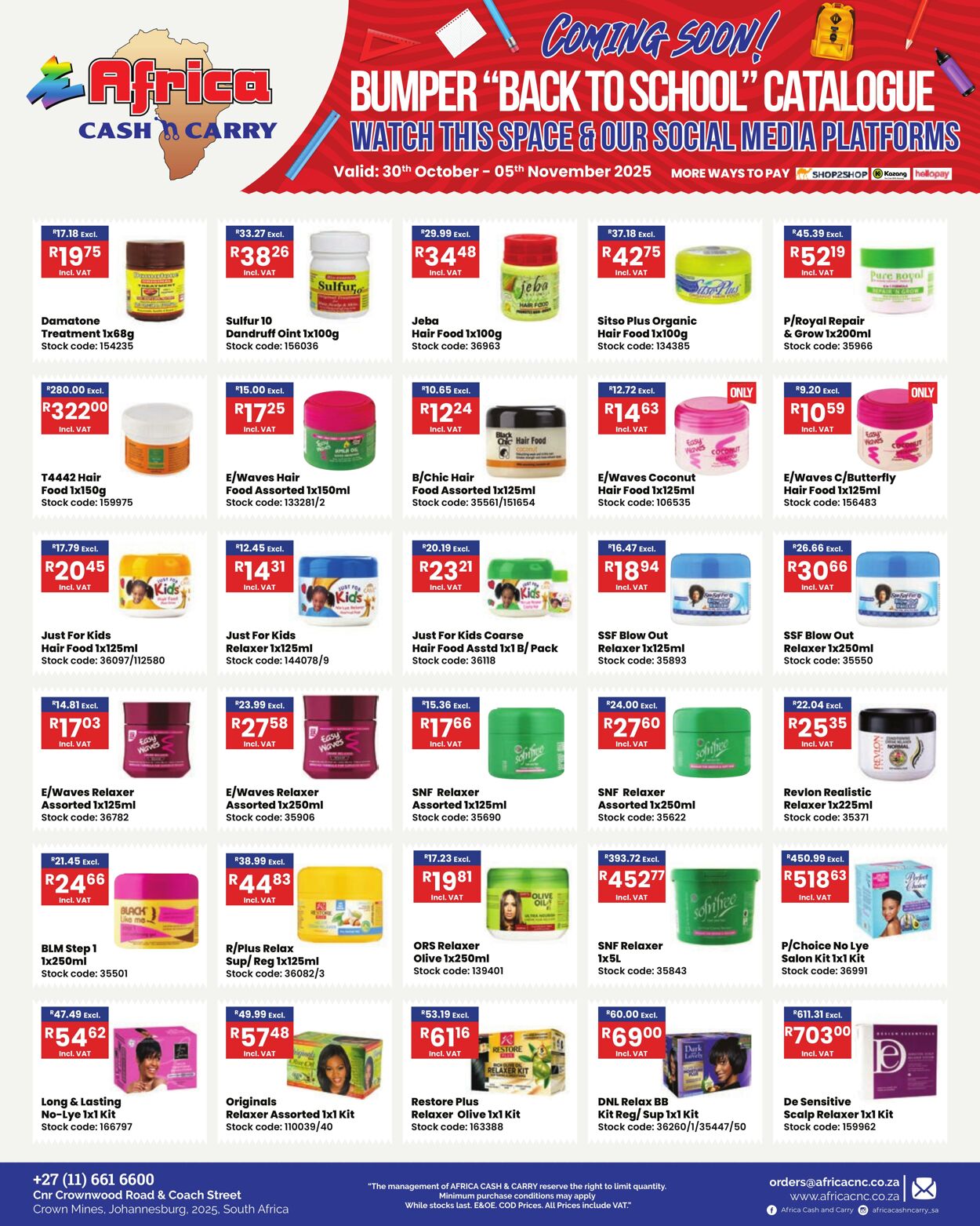 Special Africa Cash&Carry 30.10.2025 - 05.11.2025