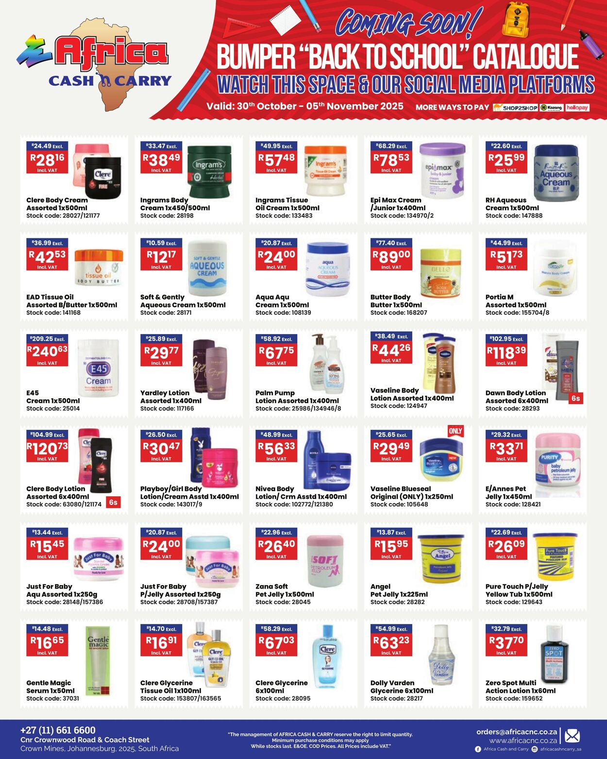 Special Africa Cash&Carry 30.10.2025 - 05.11.2025