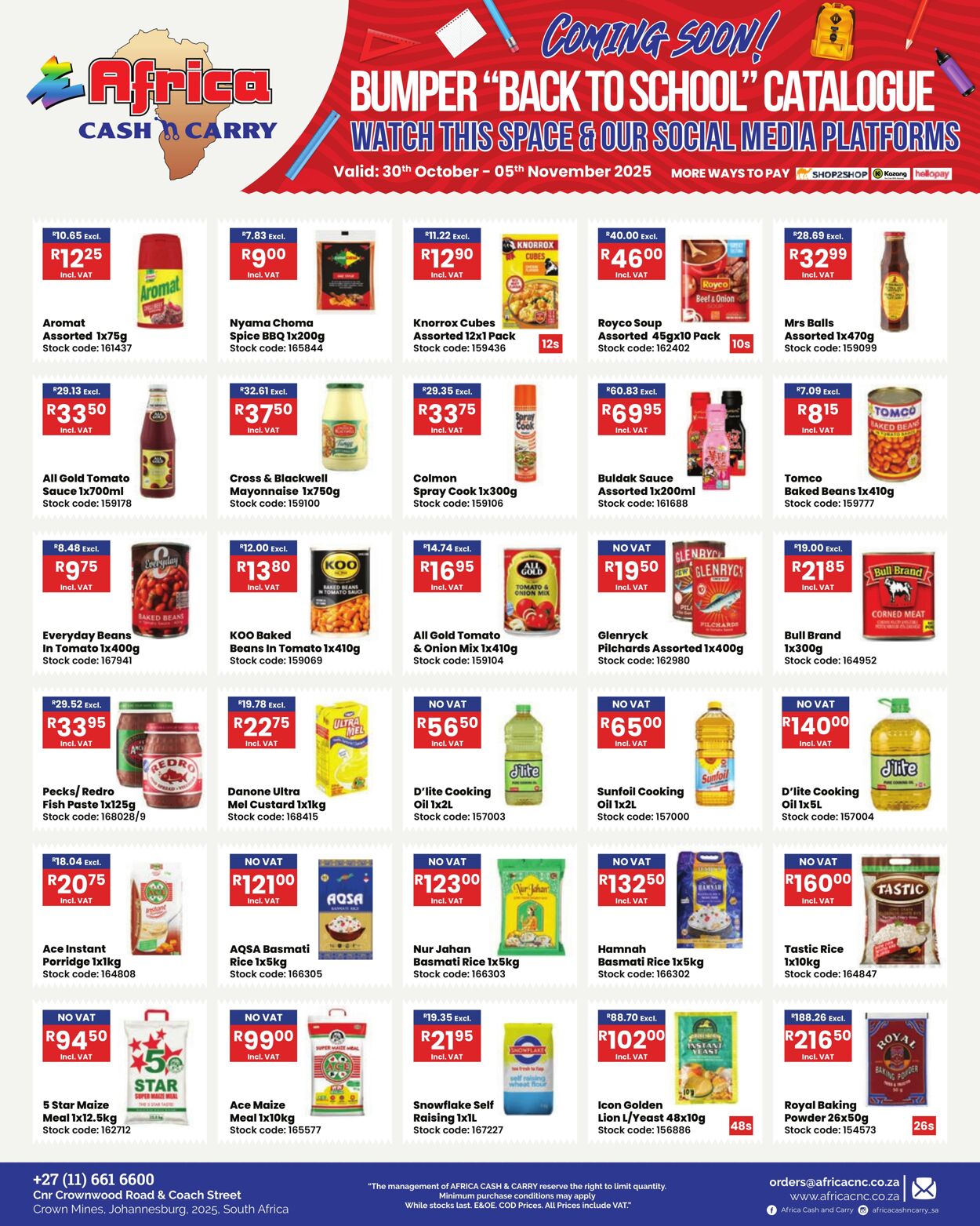 Special Africa Cash&Carry 30.10.2025 - 05.11.2025