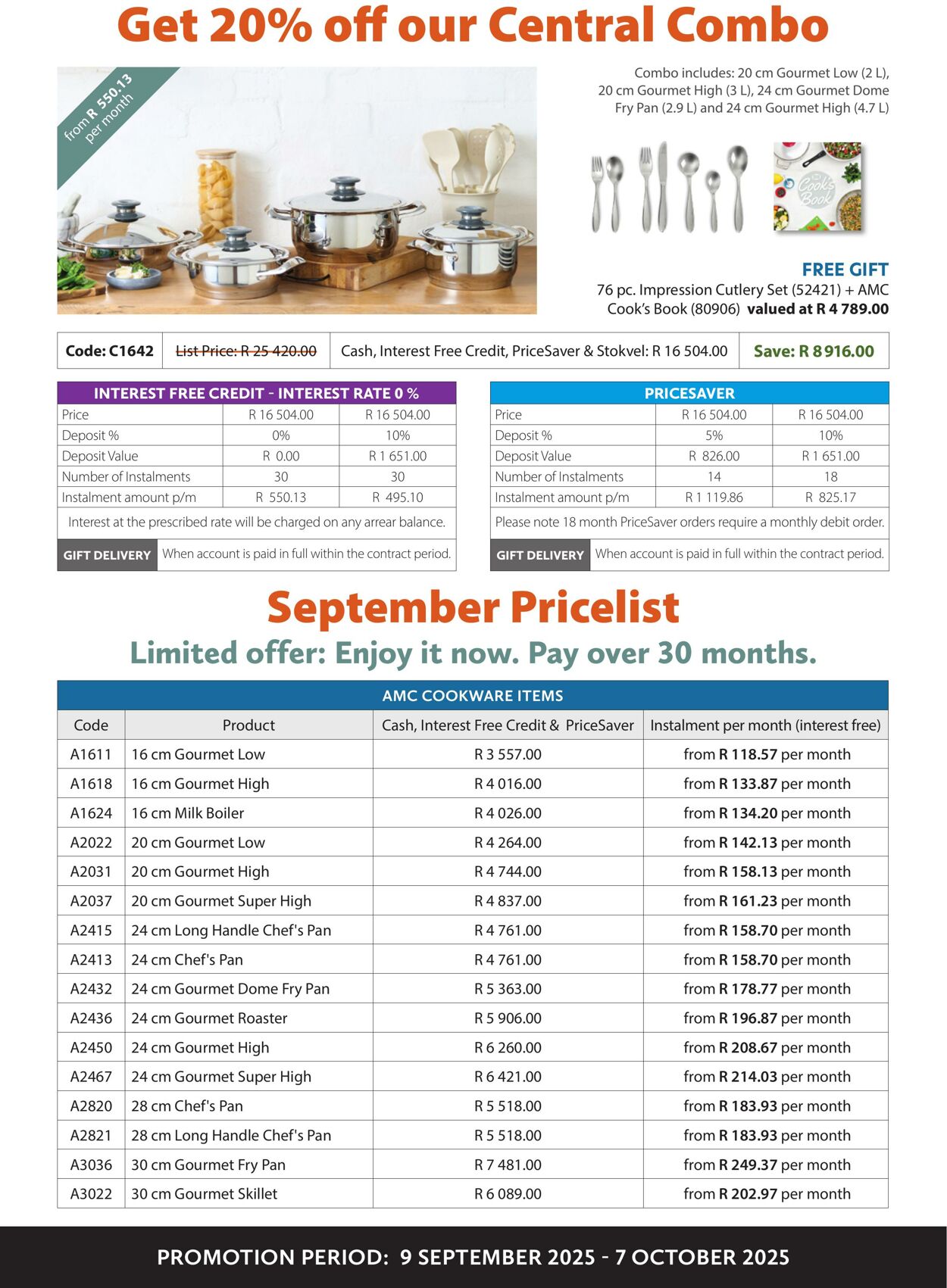 Special AMC Cookware 01.09.2025 - 30.09.2025