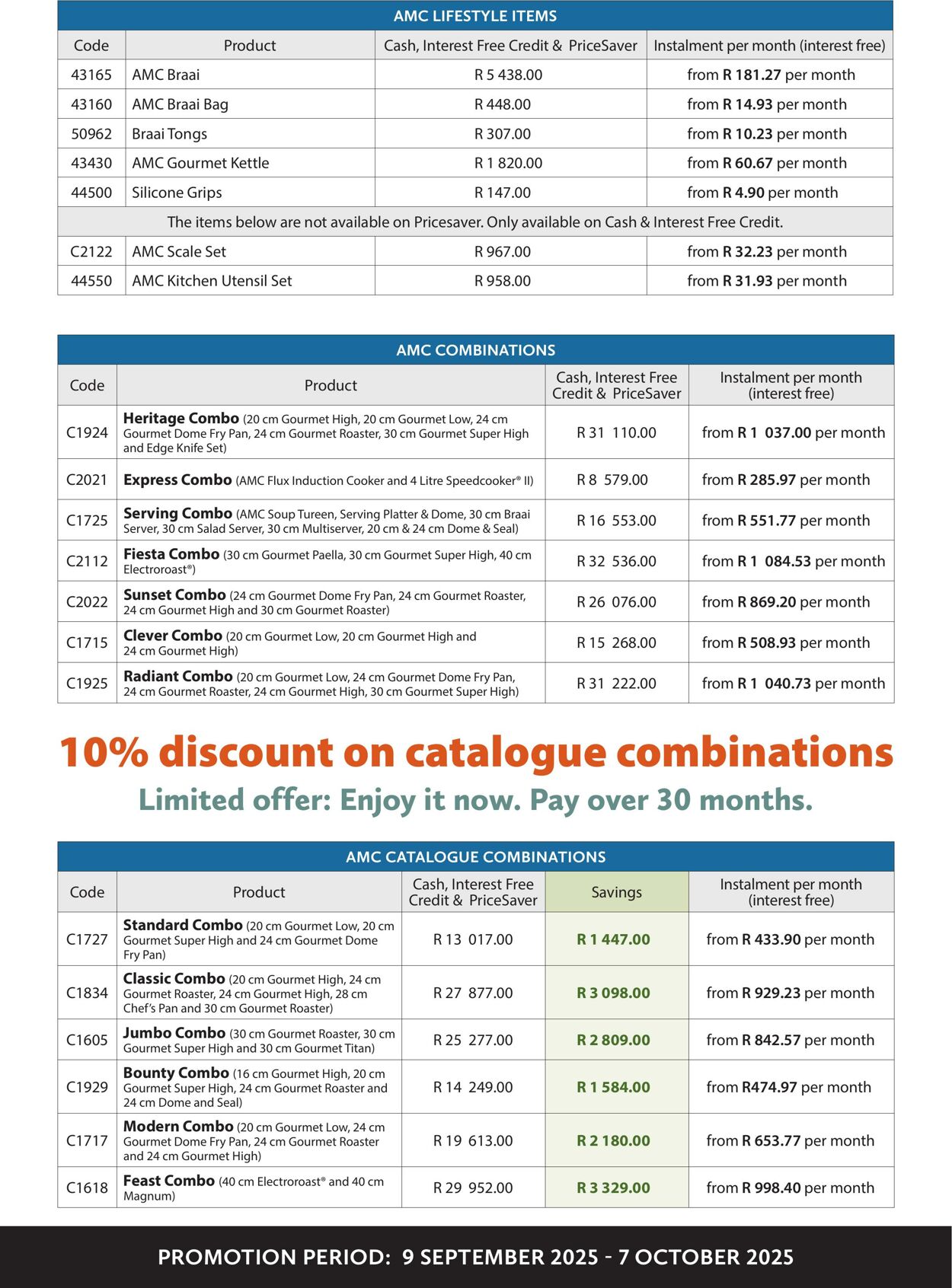 Special AMC Cookware 01.09.2025 - 30.09.2025