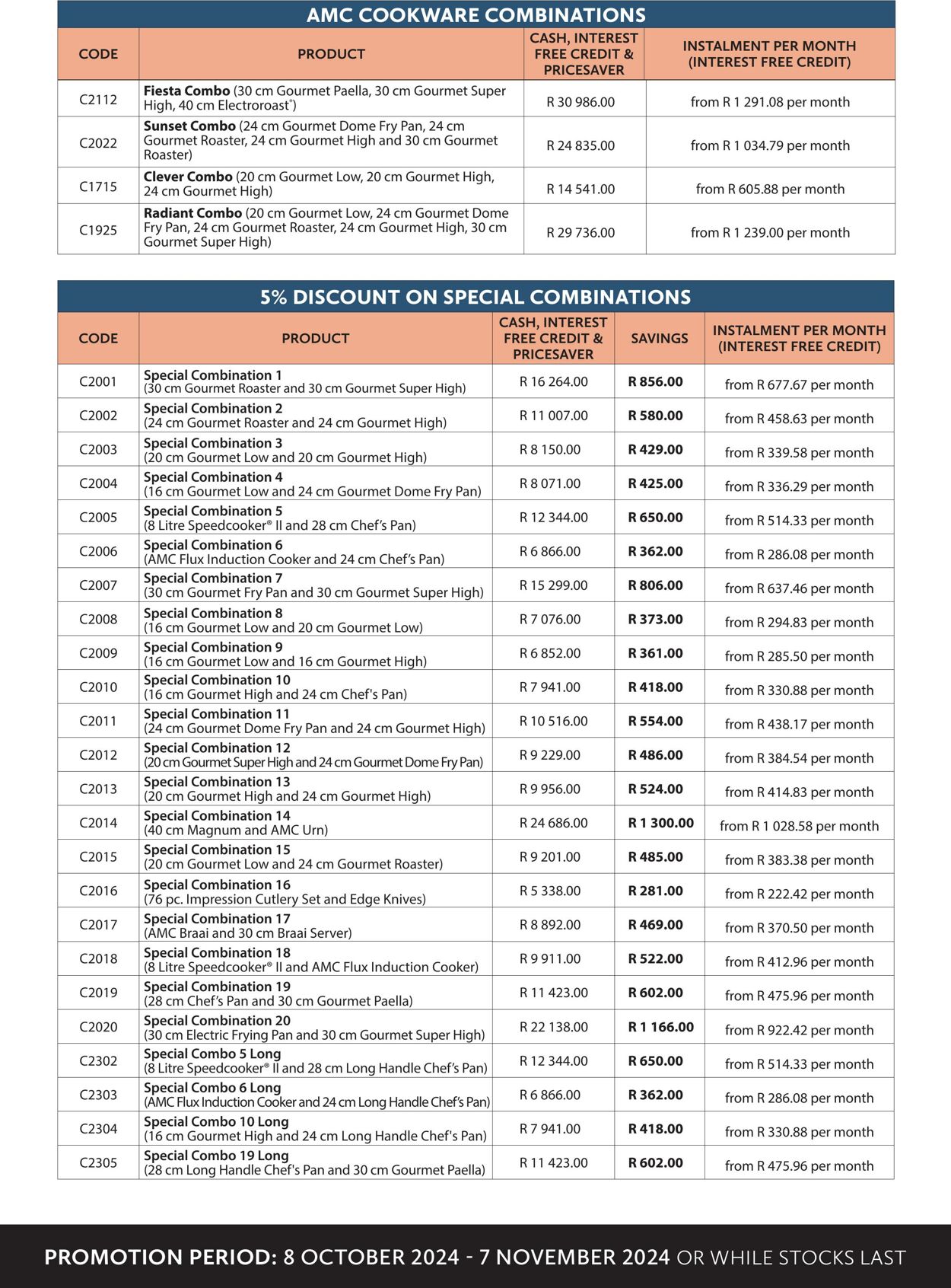 Special AMC Cookware 08.10.2024 - 07.11.2024